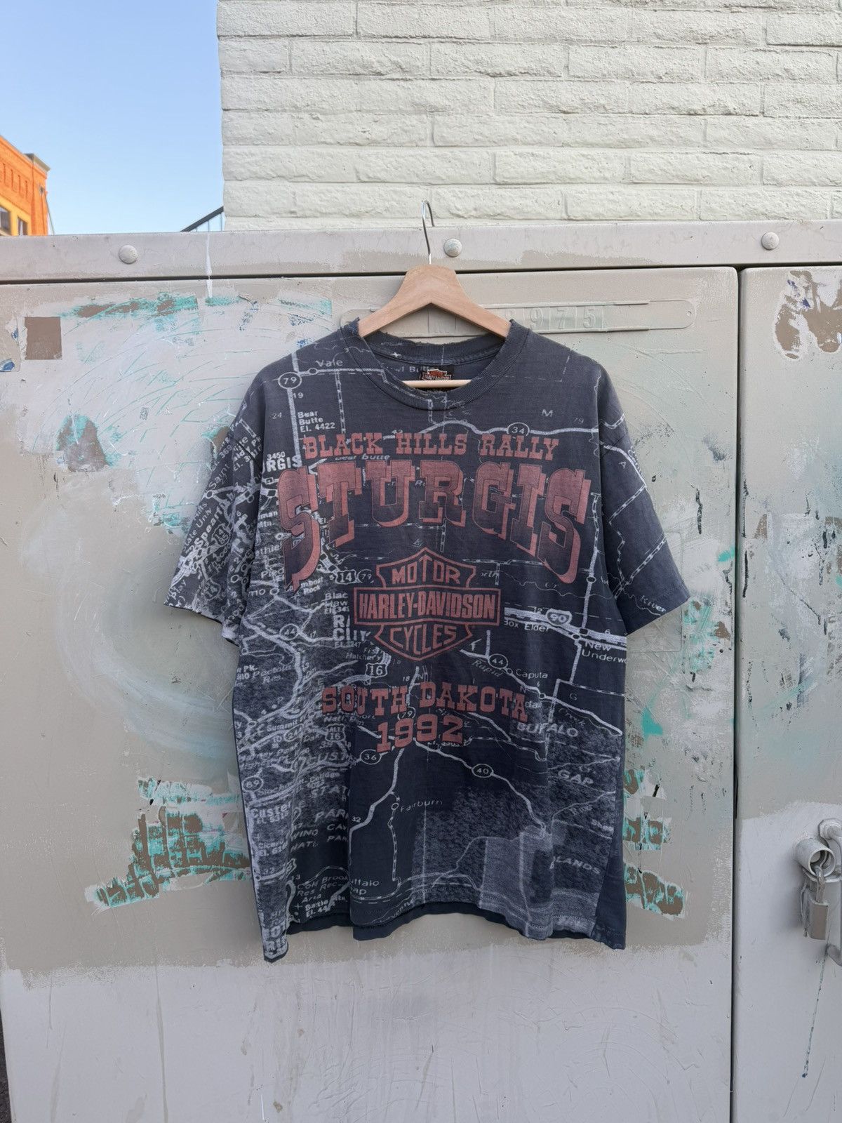 Harley Davidson 1992 Harley Davidson Sturgis Faded AOP Size US XL / EU 56 / 4 - 1 Thumbnail