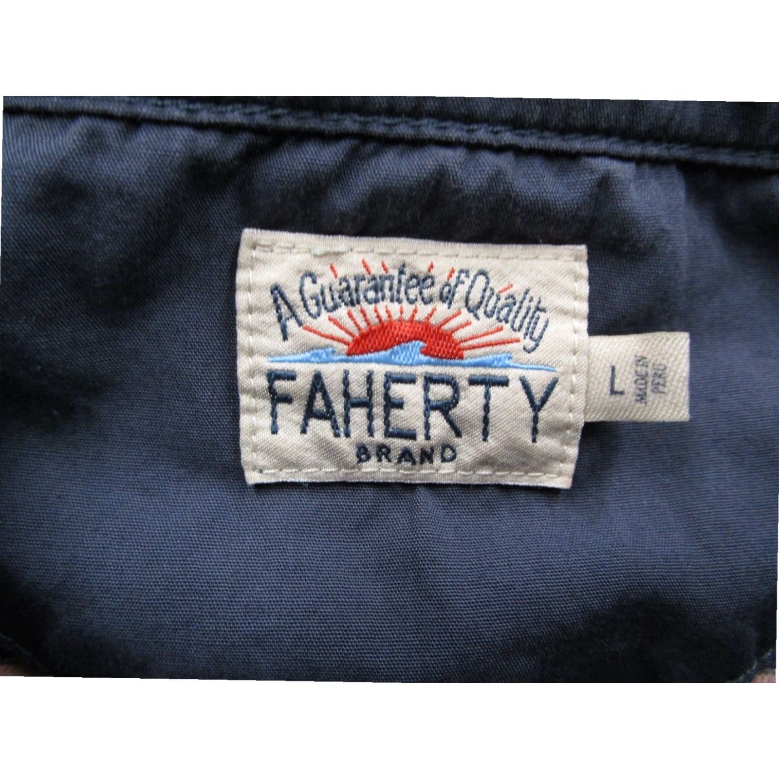 Faherty Faherty Mens Blue Striped Long Sleeve Polo Shirt Large Cotton Blend Golf Size US L / EU 52-54 / 3 - 3 Thumbnail