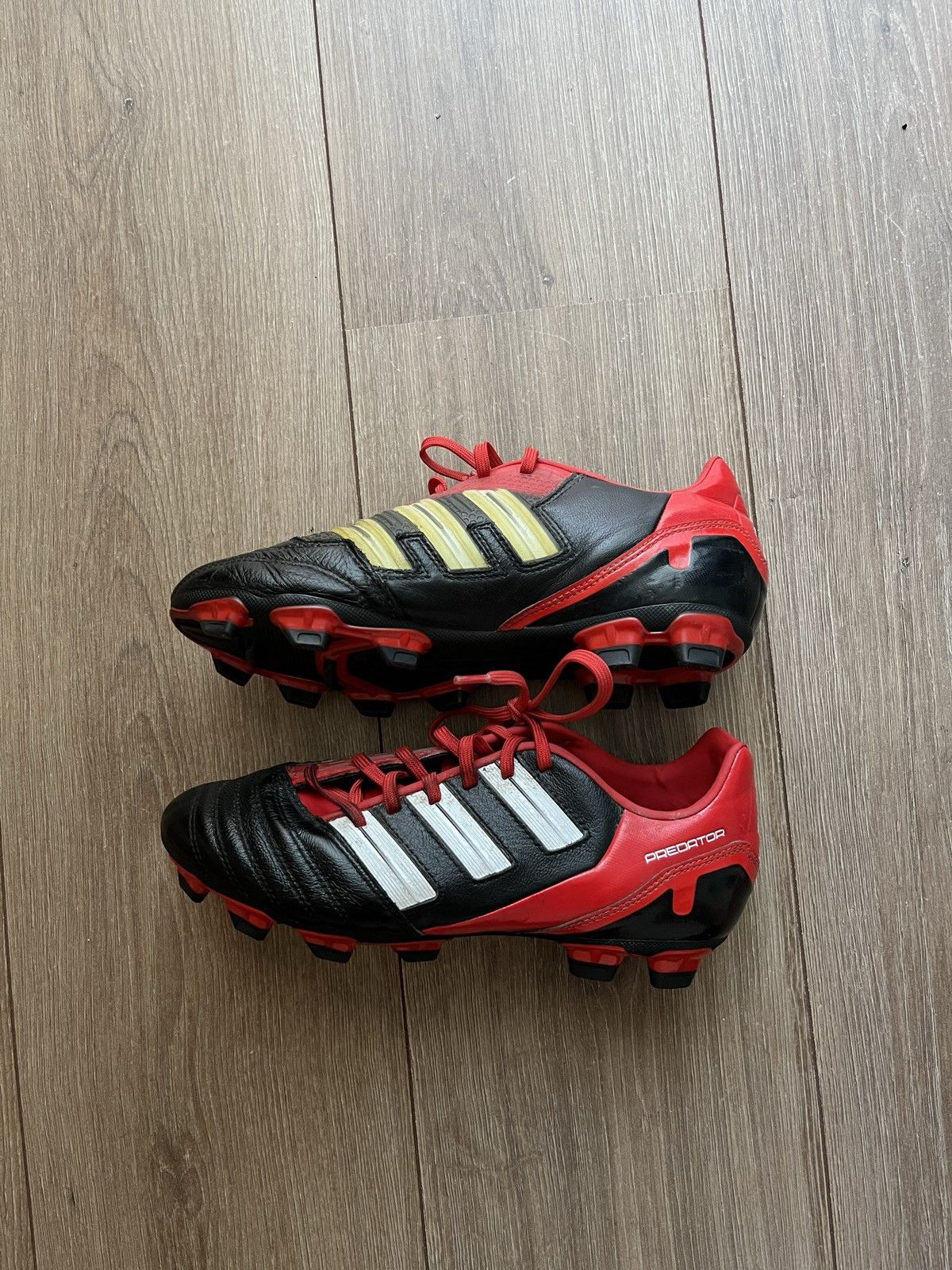 image of Original Adidas Adipower Predator (2011) Shoes in Black/Red, Men's (Size 6)