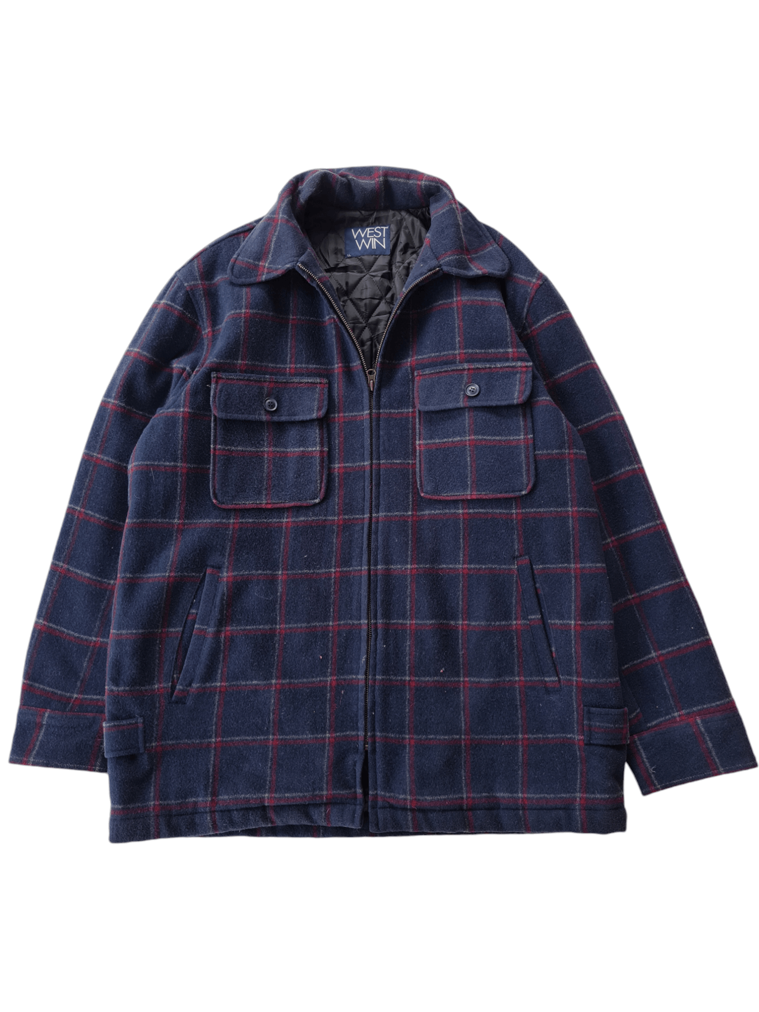 Japanese Brand Vintage Wool Jacket Flannel West Win Size US XL / EU 56 / 4 - 1 Thumbnail