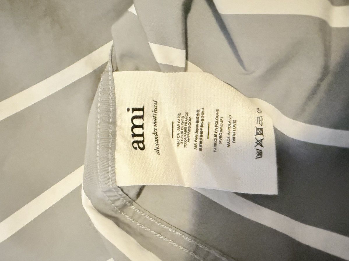 AMI AMI Grey Striped Oversize Shirt Size US M / EU 48-50 / 2 - 5 Thumbnail