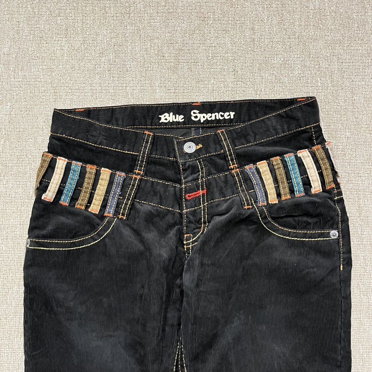 Japanese Brand Blue Spencer - Unique Corduroy Ankle Pant Contrast Waistband Size US 29 - 2 Thumbnail