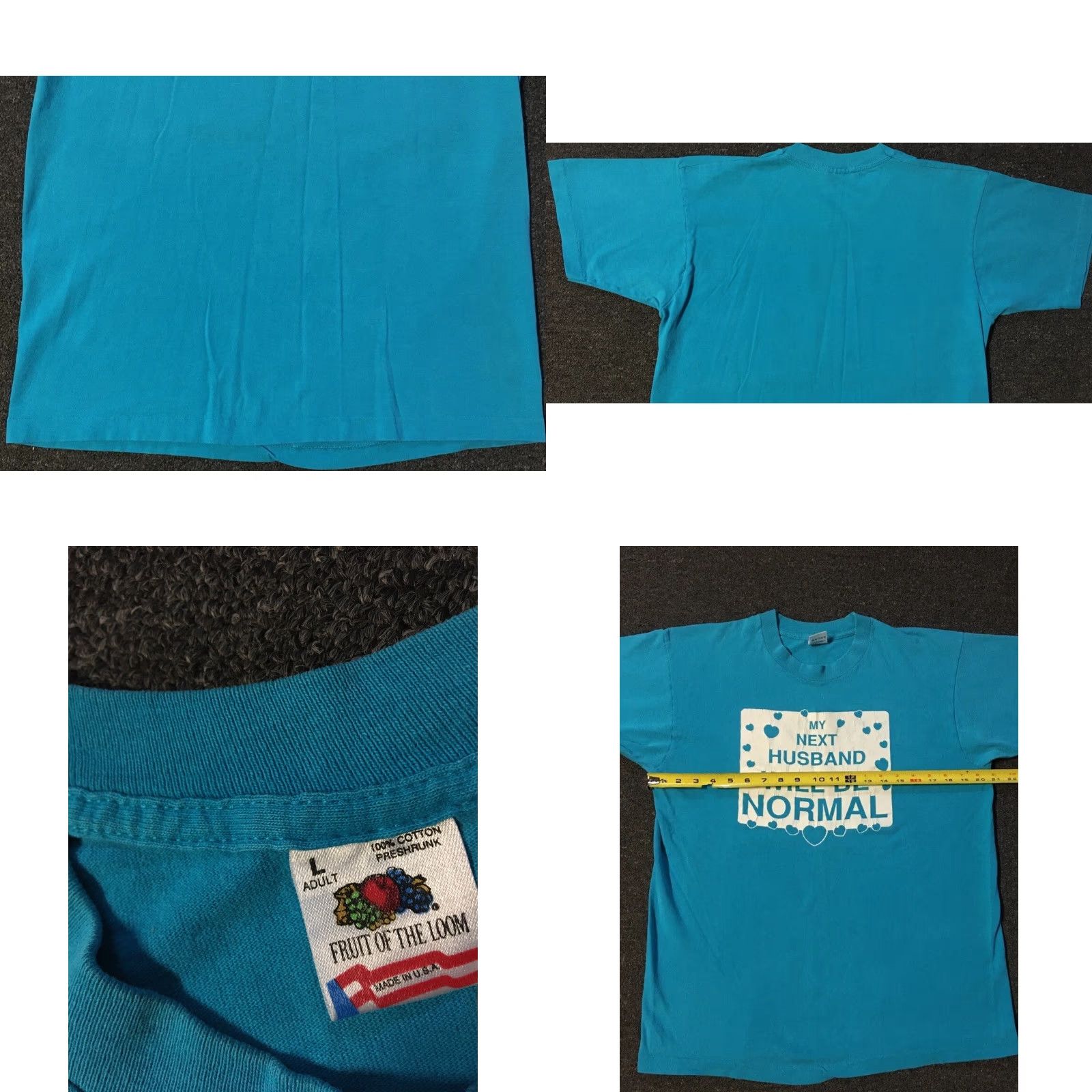 NEXT Vtg 80s My Next Husband Will Be Normal Faded Shirt L Funny Wife Grunge Marriage Size US L / EU 52-54 / 3 - 8 Thumbnail