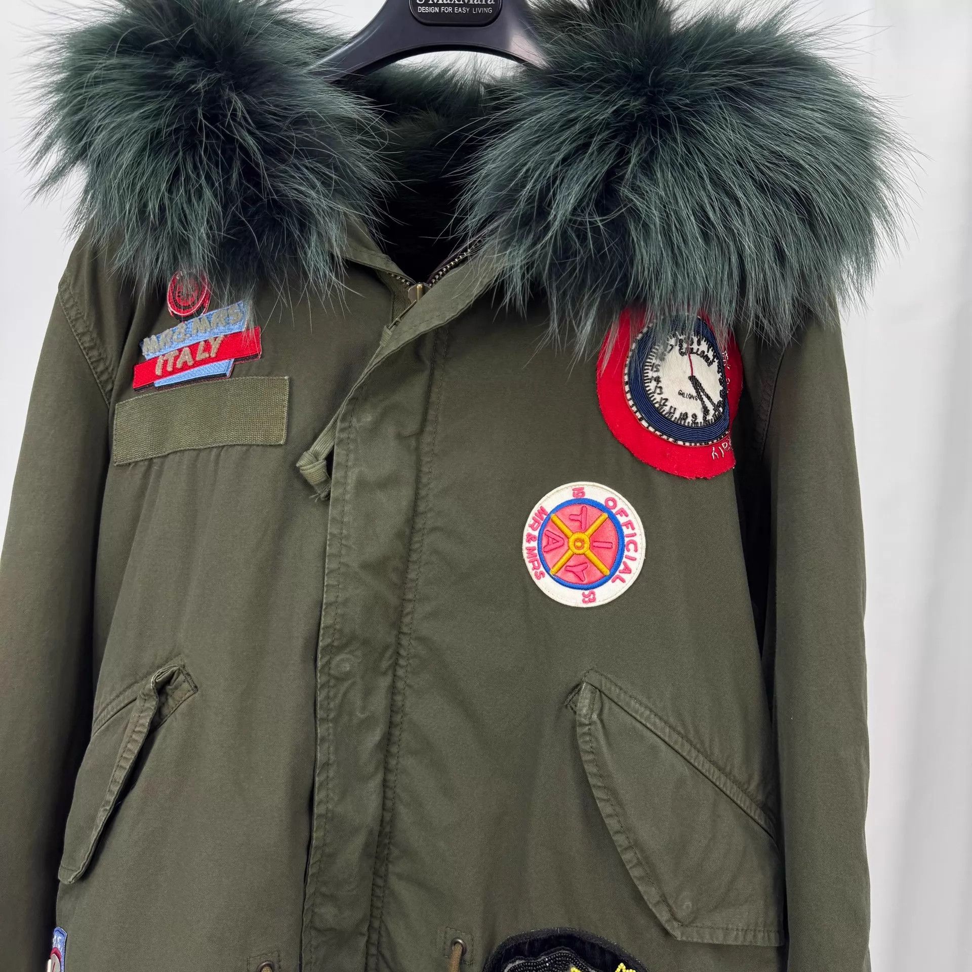 MR & MRS ITALY Mr&Mrs Embroidered Beaded Fox Fur Parka XXS 98New Size XXS / US 00 / IT 34 - 3 Thumbnail