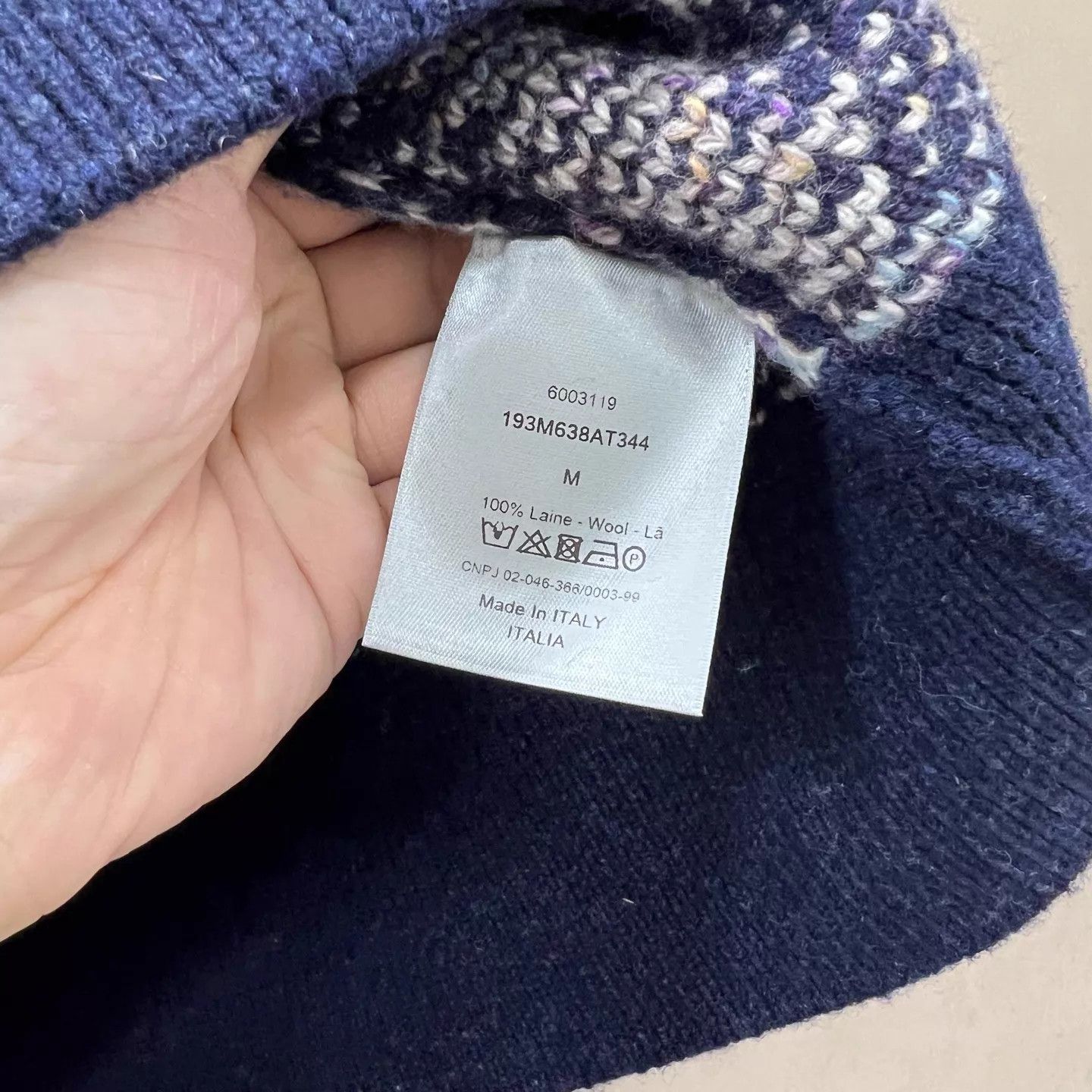 Dior Dior Navy Blue Colorful Oblique Logo Knit Sweater M Size US M / EU 48-50 / 2 - 4 Thumbnail