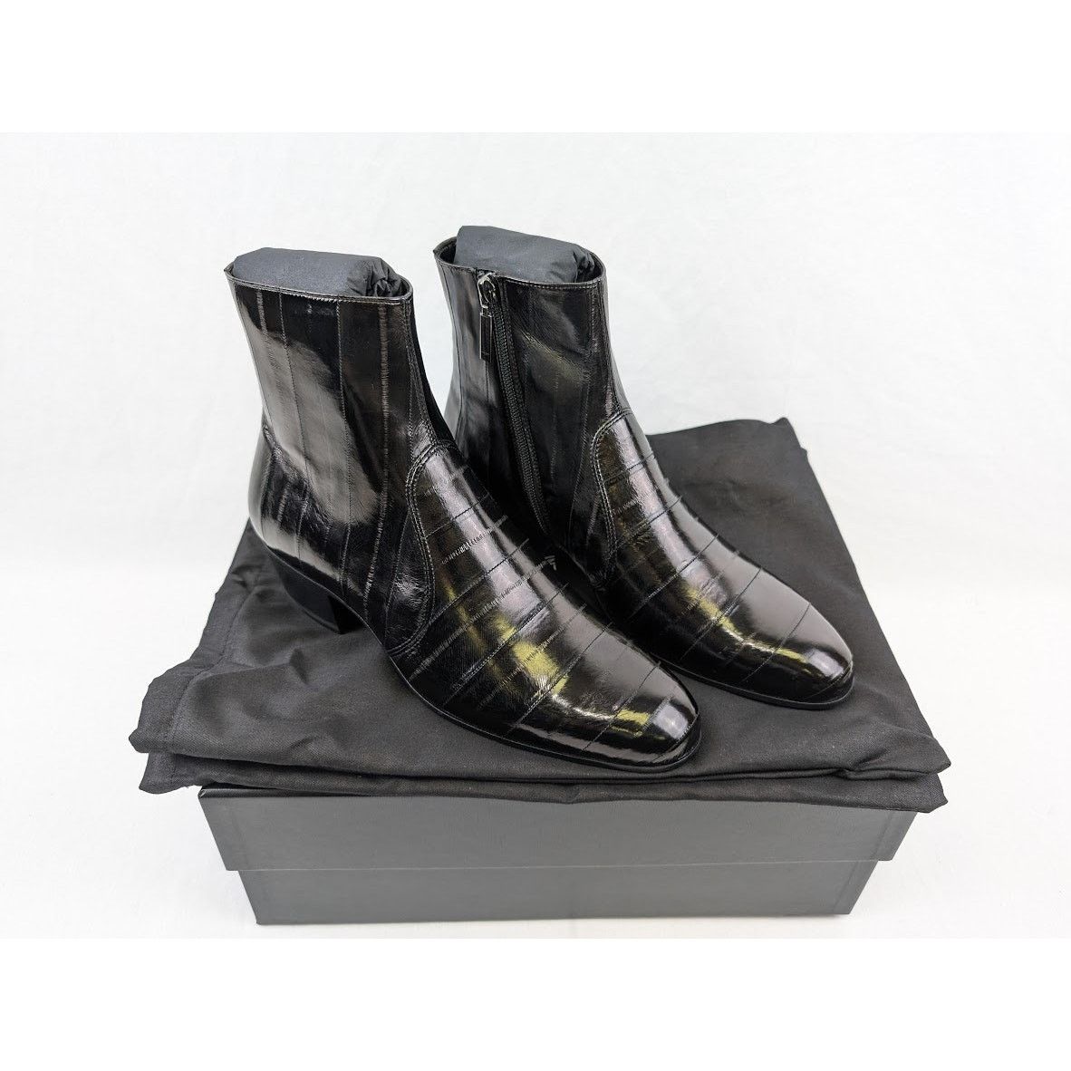 Saint Laurent Paris o1rshd1 Eel Anguilla Cheslea Boots in Black Size US 9 / EU 42 - 21 Thumbnail