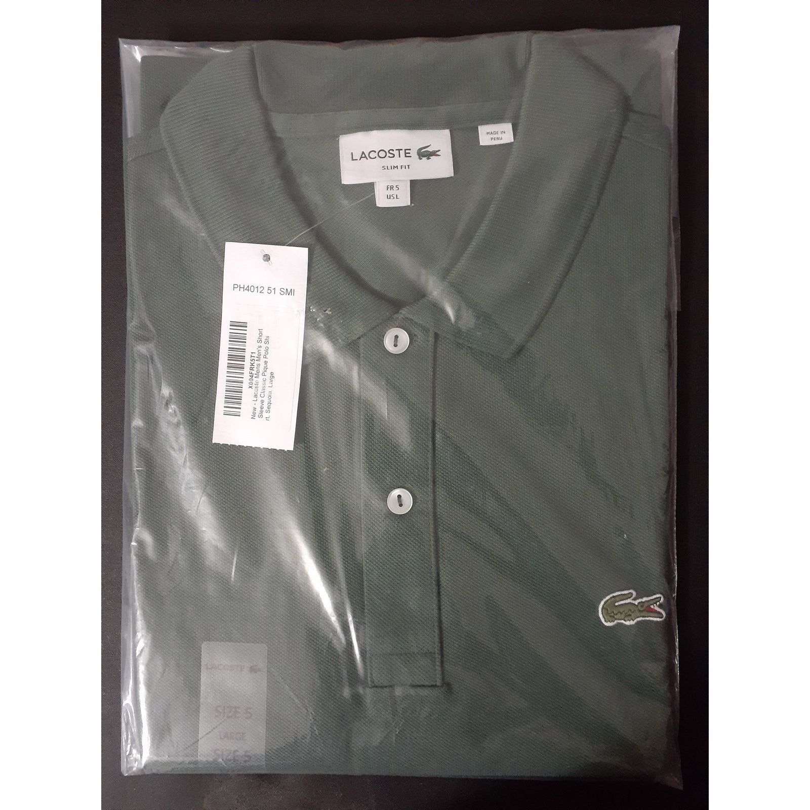 Lacoste Lacoste Mens Short Sleeve Classic Pique Polo Shirt Sequoia L Size US L / EU 52-54 / 3 - 2 Thumbnail