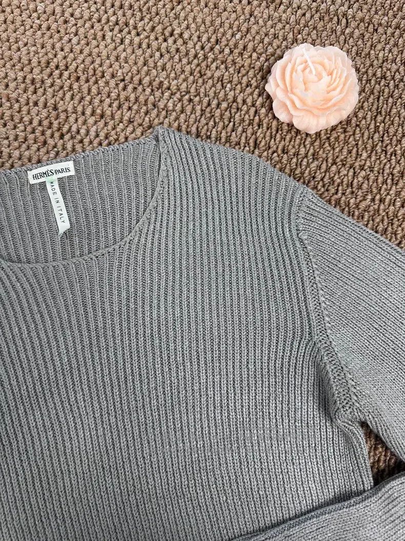 Hermes Hermes Margiela Era Silk Side Button Knit Top - Grey Size XS / US 0-2 / IT 36-38 - 6 Thumbnail