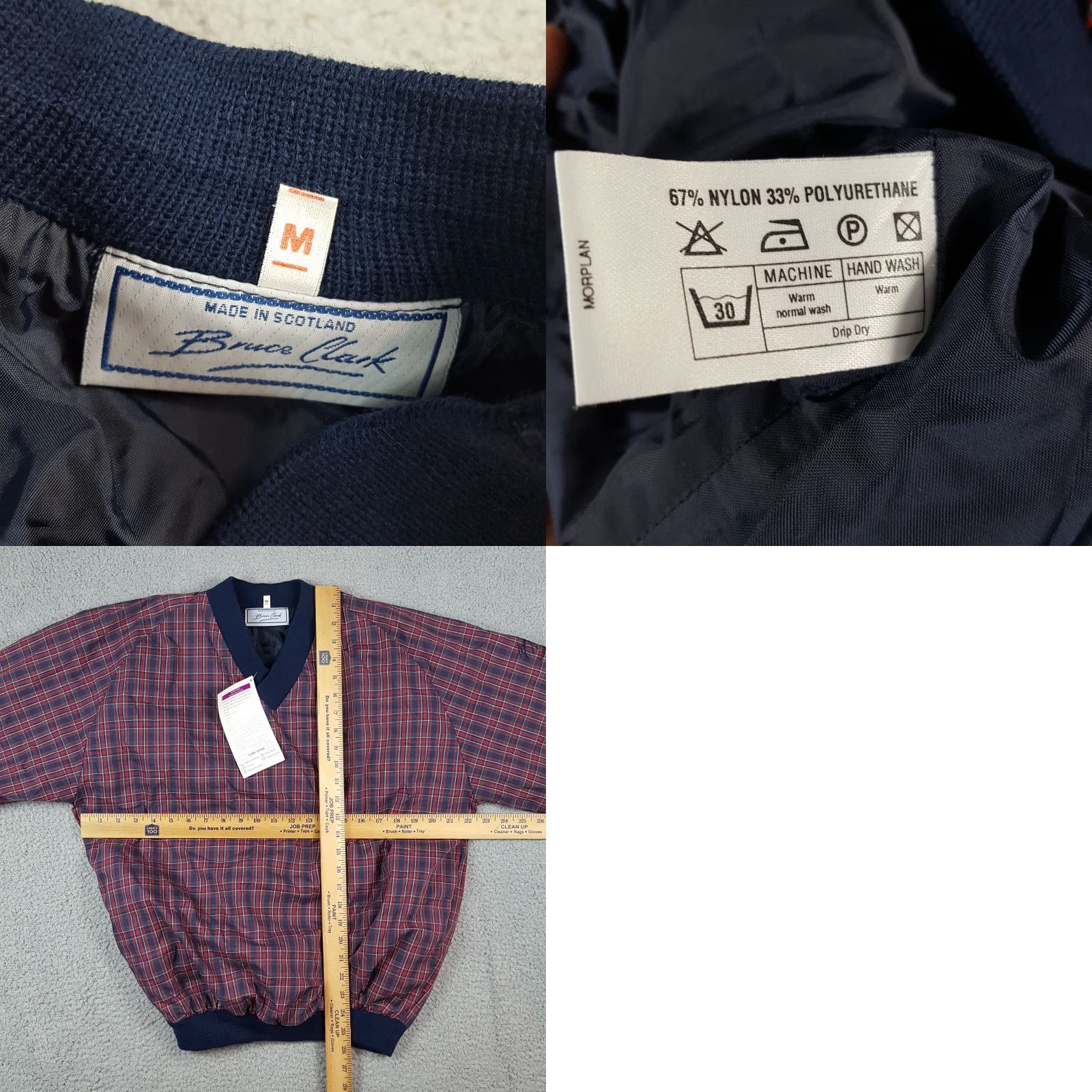 Rains VINTAGE Bruce Clark Windbreaker Jacket Mens M Plaid Red 90s Preppy Retro All Seasons Zip Pockets Scotland Rain Jacket Size US M / EU 48-50 / 2 - 8 Thumbnail