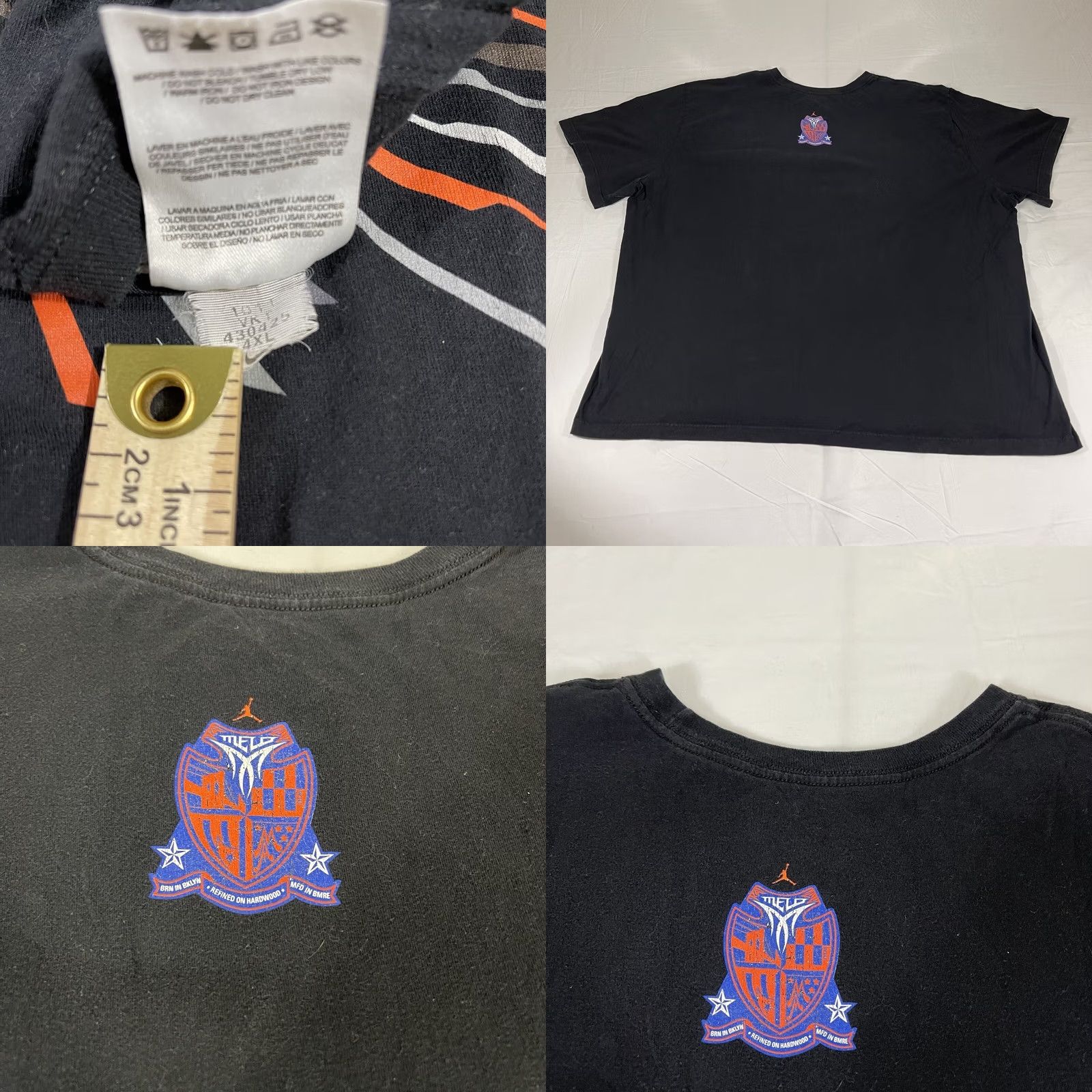 Nike Nike Air Jordan 4XL T-Shirt Men's Black 4XL Carmelo Anthony Melo New York Knicks Retro Sports Basketball Nike Air Size US XXL / EU 58 / 5 - 8 Thumbnail