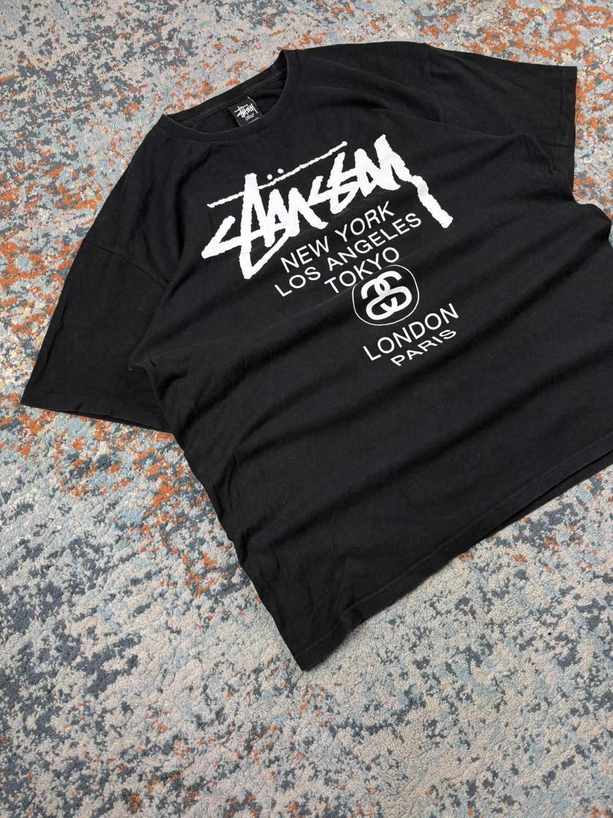 Stussy × Vintage Vintage y2k Stussy cities big logo graphic tee Size US L / EU 52-54 / 3 - 3 Thumbnail