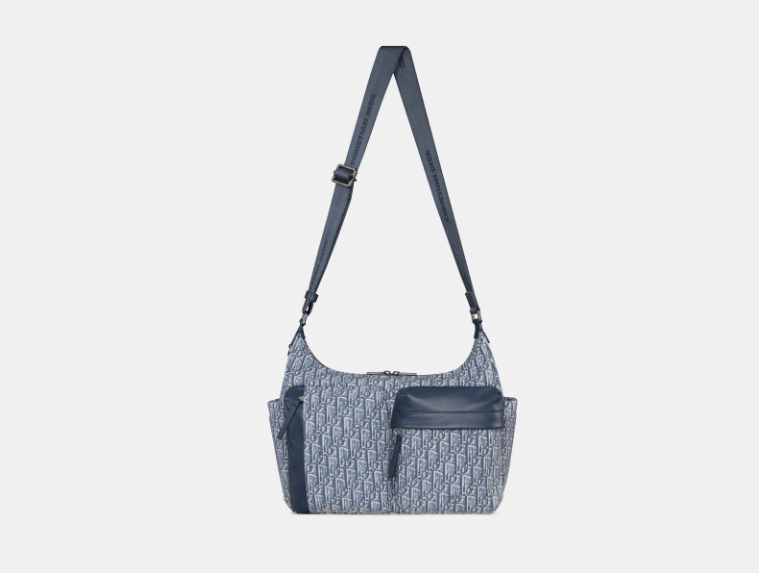 Dior o1w1db10426 1ESME1 Size: OS/ Medium Rider Hobo Bag in Blue Size ONE SIZE - 1 Thumbnail