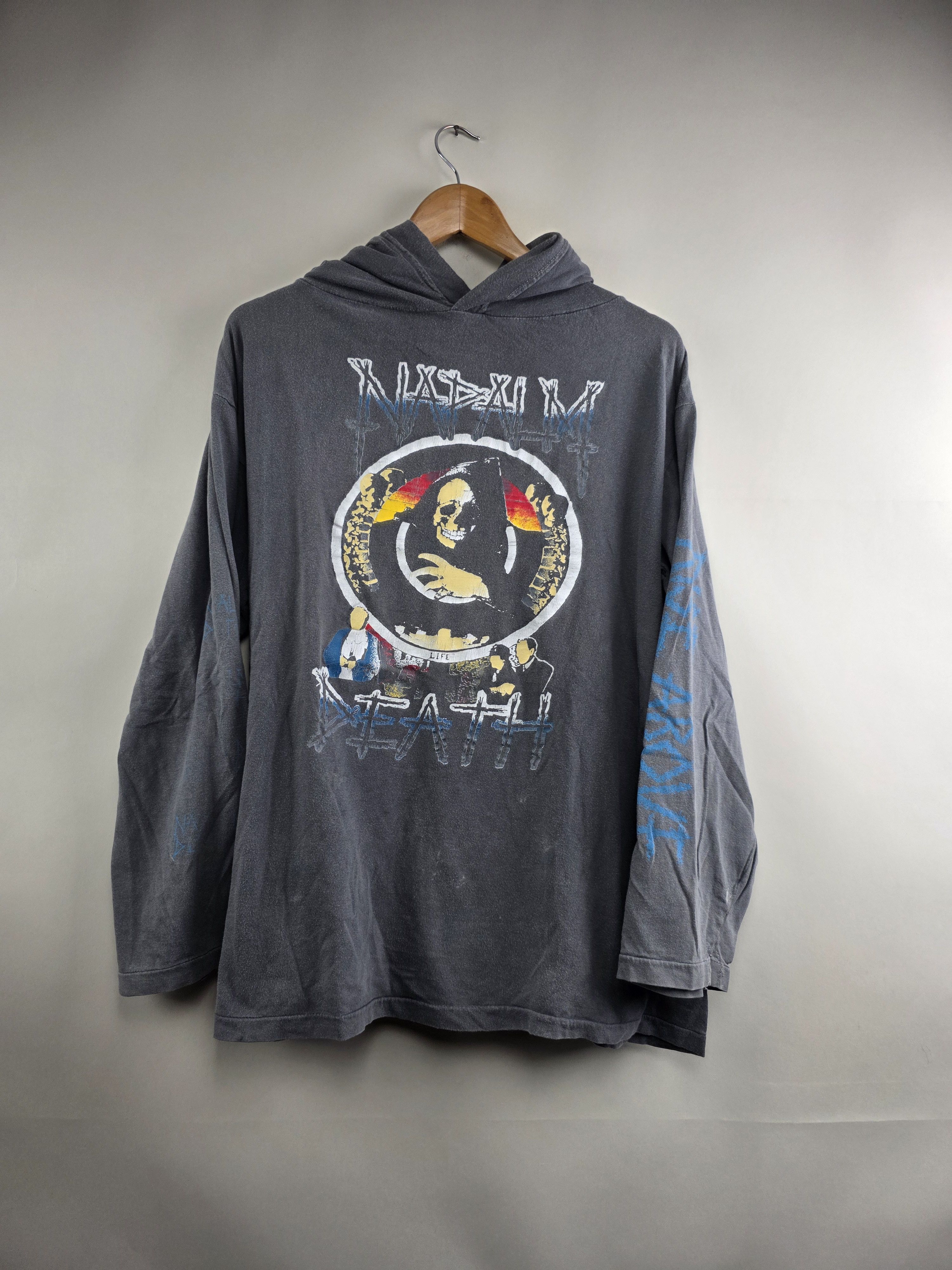 Band Tees × Vintage 90s Napalm Death Rise Above Hoodie XL 23" 27" Size US XL / EU 56 / 4 - 8 Thumbnail