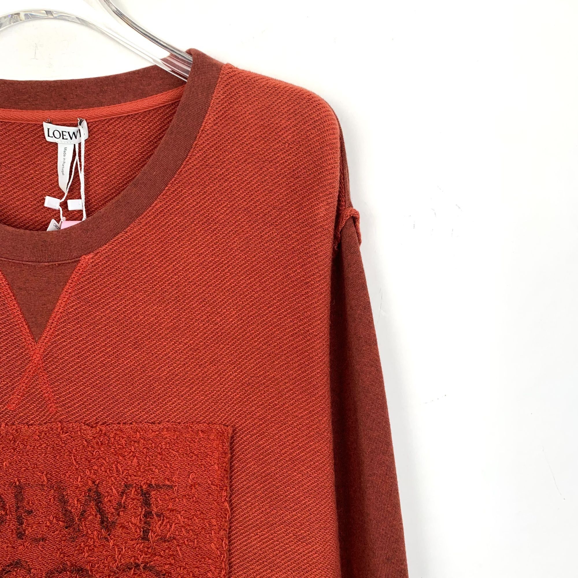 Loewe Red Logo Intarsia Cotton Crew Neck Long Sleeve Knit Sweater Size M / US 6-8 / IT 42-44 - 6 Thumbnail