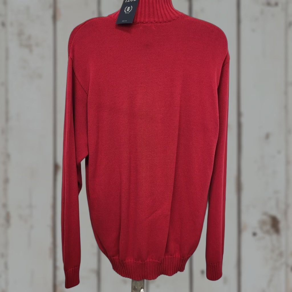 Izod VINTAGE is not applicable; IZOD Sweater Mens XL Red Knit Cotton 1/4 Zip Pullover Long Sleeve Modern Classic Size US XL / EU 56 / 4 - 1 Thumbnail