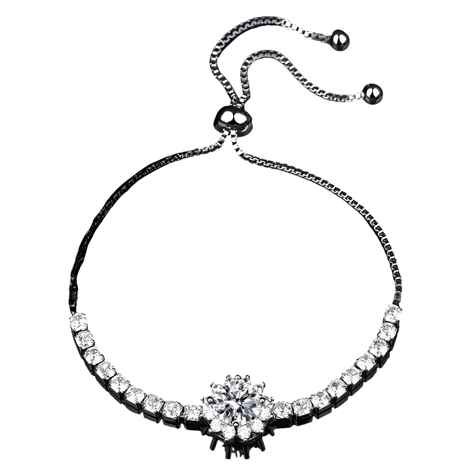 The Unbranded Brand 3 CTW Moissanite Floral Tennis Bracelet Adjustable 925S Size ONE SIZE - 1 Thumbnail