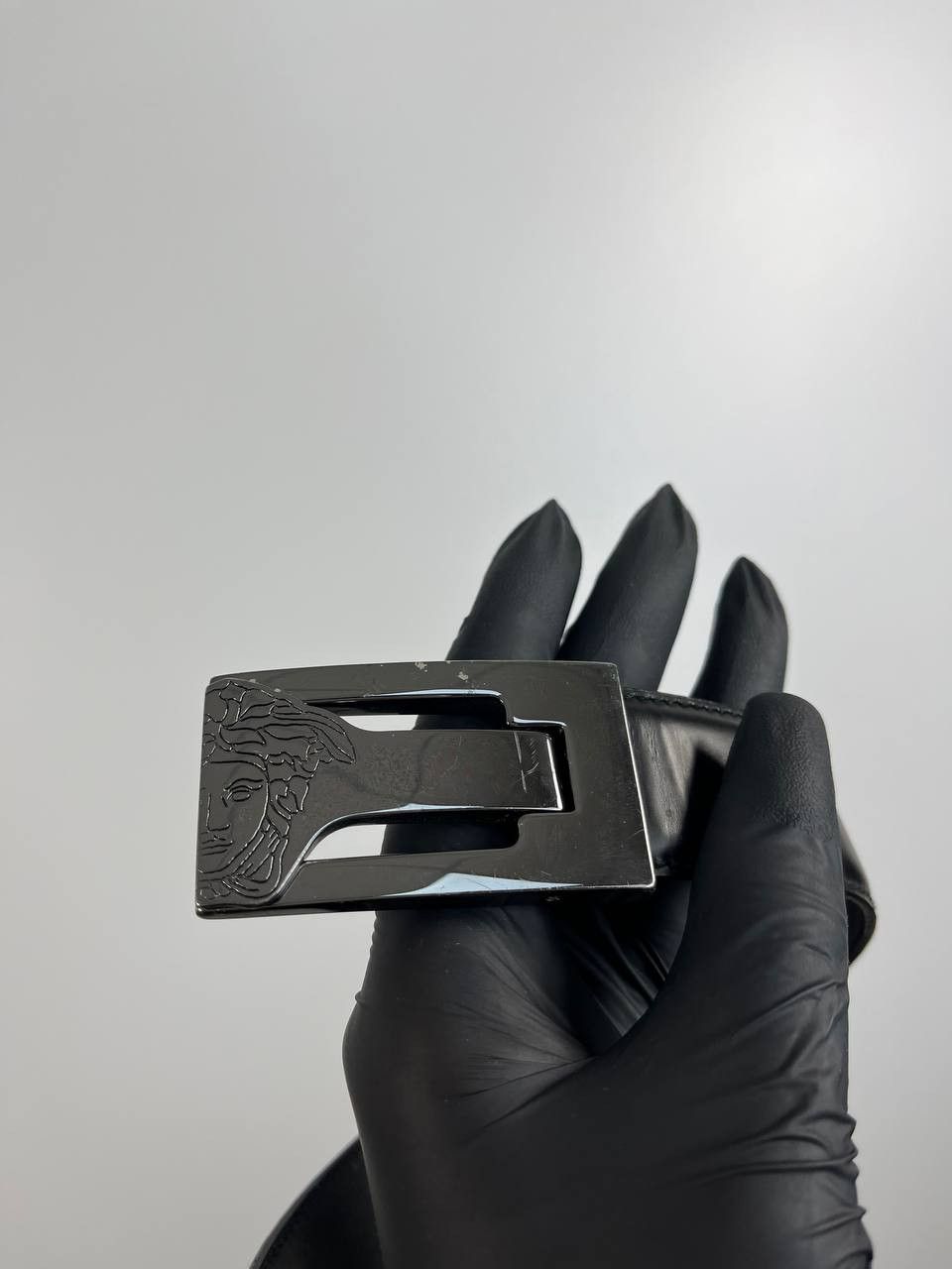 Versace Gianni Versace Medusa Leather Belt Black Made In Italy M Size ONE SIZE - 5 Thumbnail