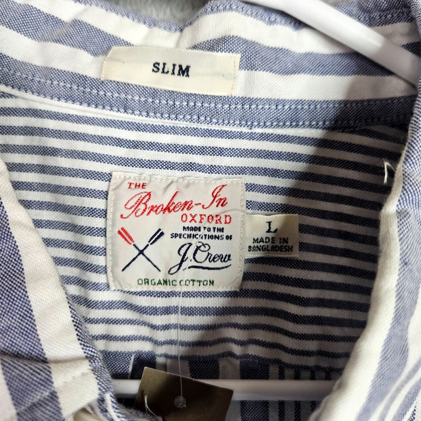 J.Crew J.Crew The Broken-In Oxford Slim Grey White Stripes Button Up Shirt Size L NEW Size US L / EU 52-54 / 3 - 3 Thumbnail