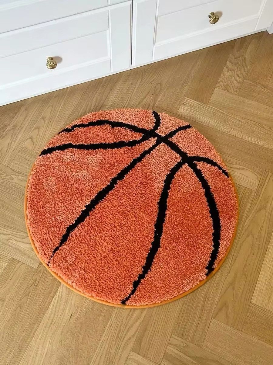 Handmade Design Basketball Tufted Rug Carpet Doormat Size ONE SIZE - 3 Thumbnail