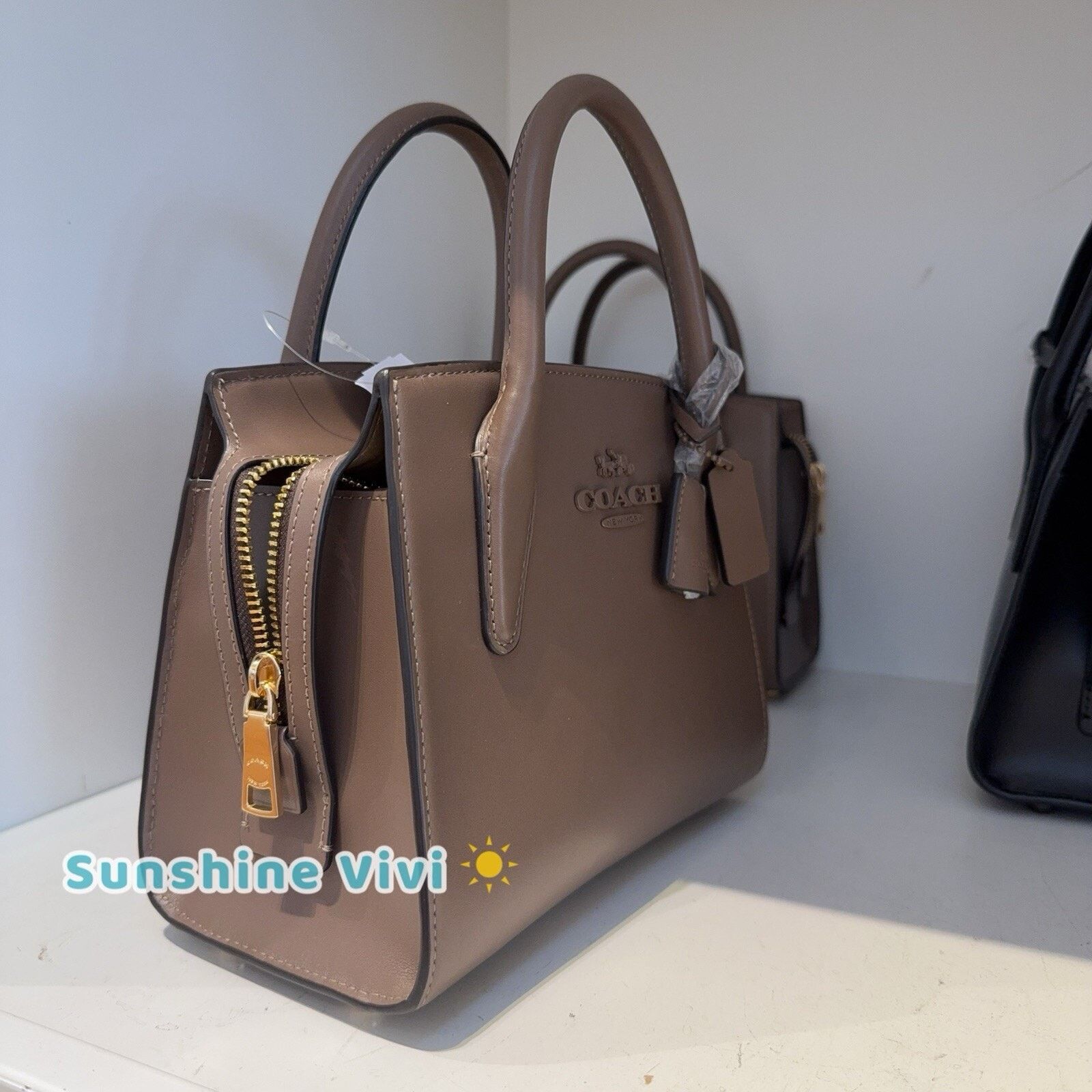 Coach New COACH Andrea Carryall Shoulder Bag CP081 Gold/Dark Stone Size ONE SIZE - 4 Thumbnail