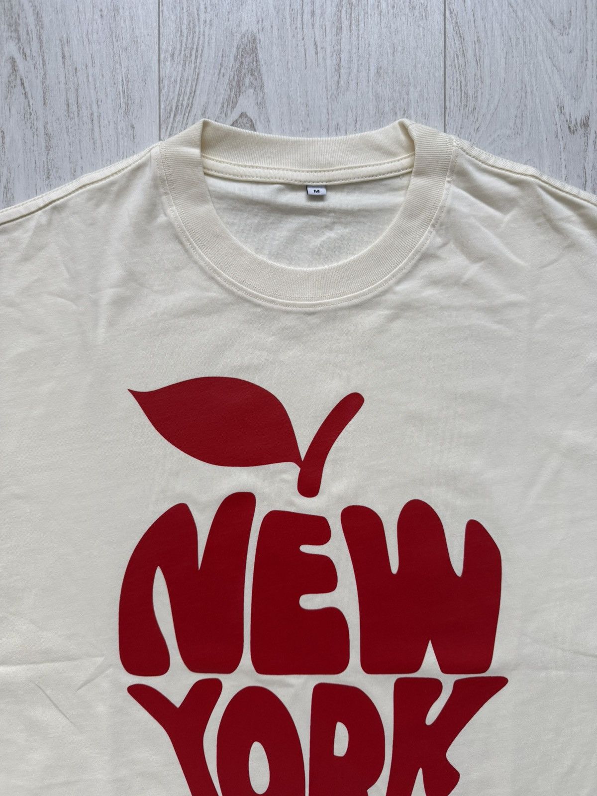Other New York Big Apple T-Shirt Boxy Custom Creme M Size US M / EU 48-50 / 2 - 2 Thumbnail