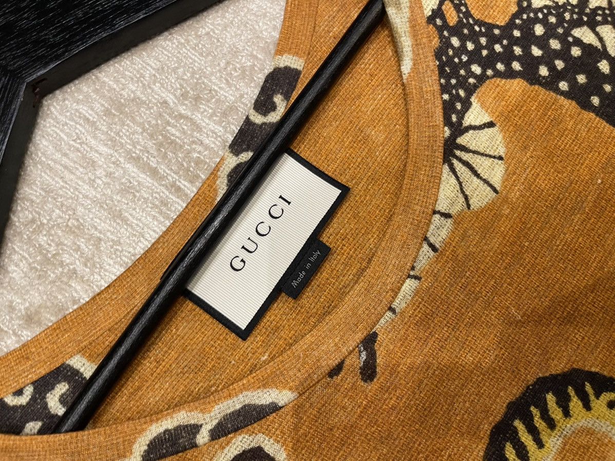 Gucci Gucci Linen Tiger TShirt Size US M / EU 48-50 / 2 - 5 Thumbnail