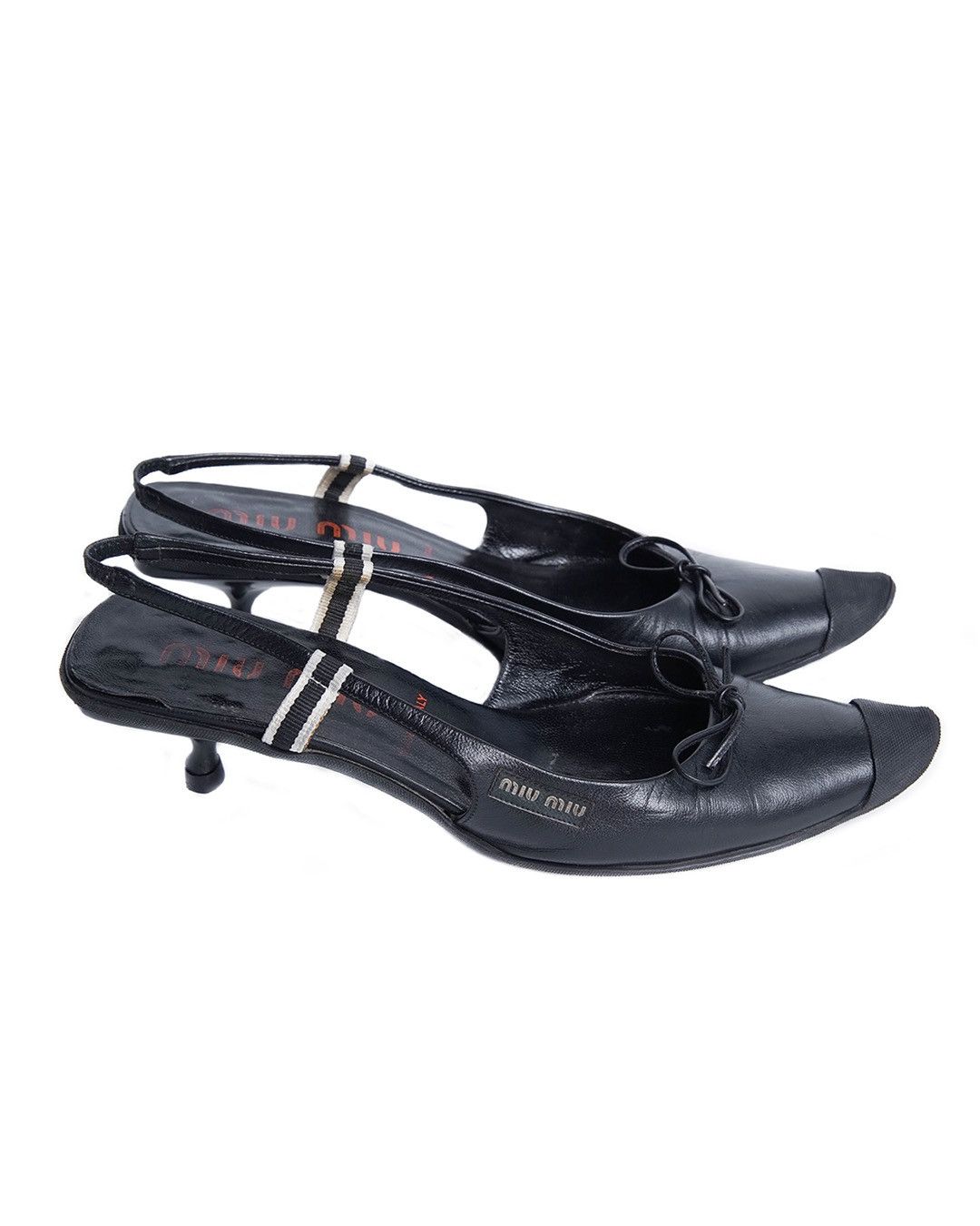 Miu Miu Miu Miu S/S2000 Leather Mules in Black Size US 7.5 / IT 37.5 - 3 Thumbnail