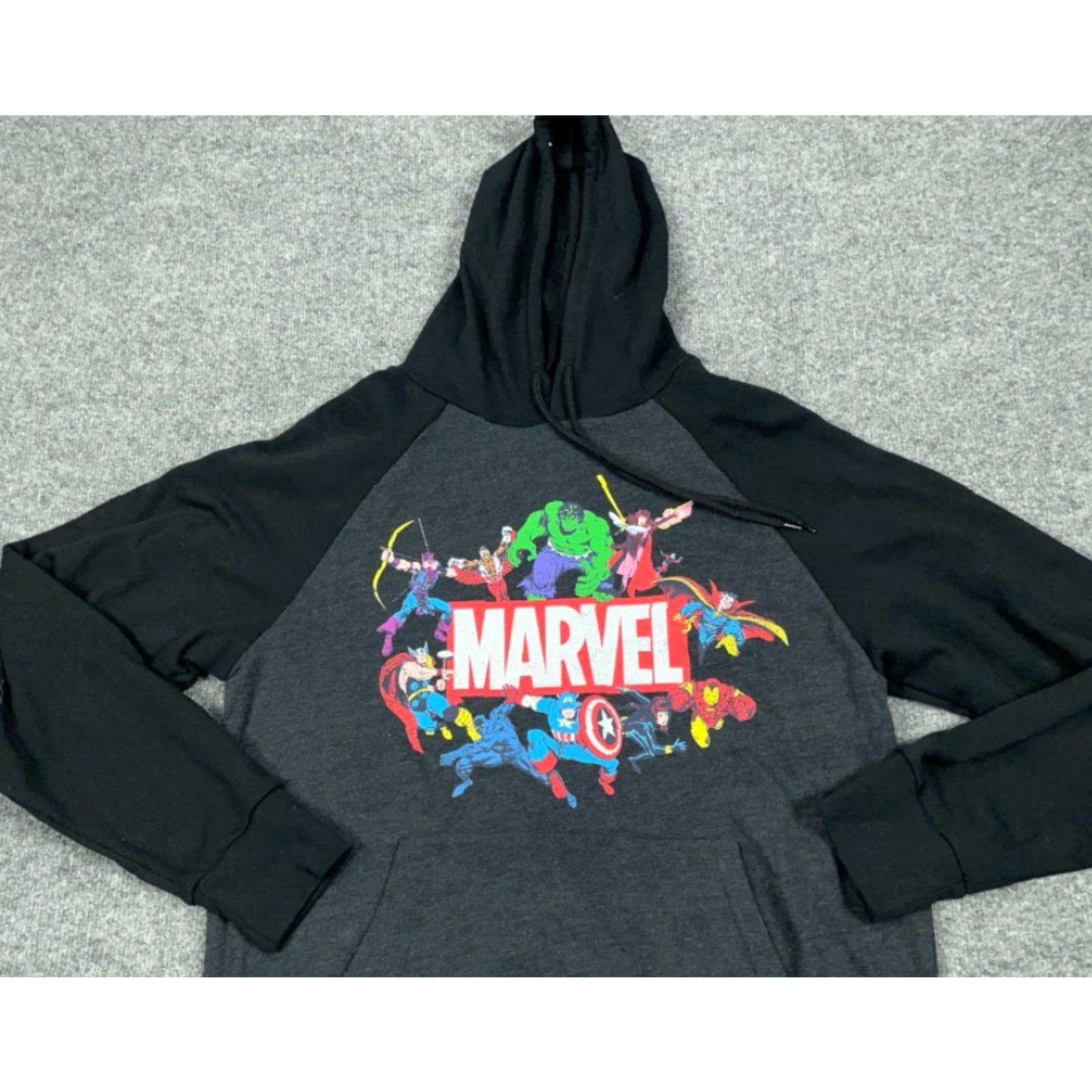 Vintage Marvel Hoodie Mens Medium Black Spider-Man Hulk 90s Comics Retro Graphic Print Pullover Sweatshirt Size US M / EU 48-50 / 2 - 7 Thumbnail