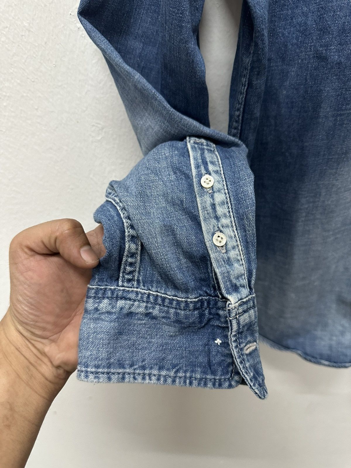 GOSTAR DE FUGA Gostar De Fuga Japan Denim Acid Wash Button Up Shirt Size US M / EU 48-50 / 2 - 10 Thumbnail