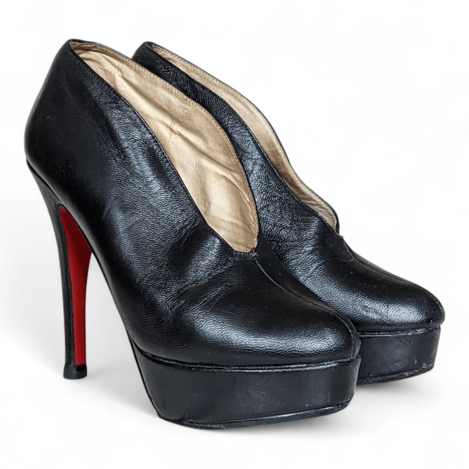 Christian Louboutin Christian Louboutin Black Leather Heels (Size 37) Size US 7 / IT 37 - 2 Thumbnail