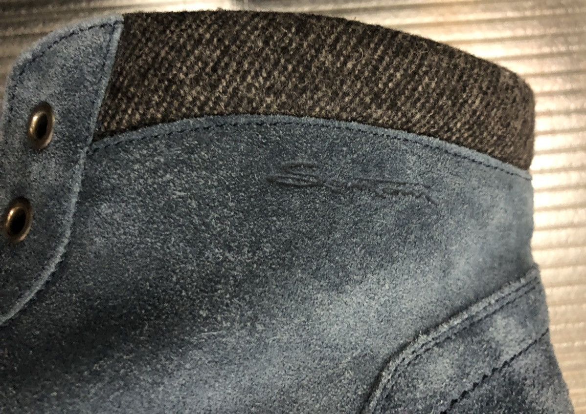 Santoni Santoni 🇮🇹 blue suede wool trim alpine rugged hikers 10 NEW Size US 10 / EU 43 - 10 Thumbnail