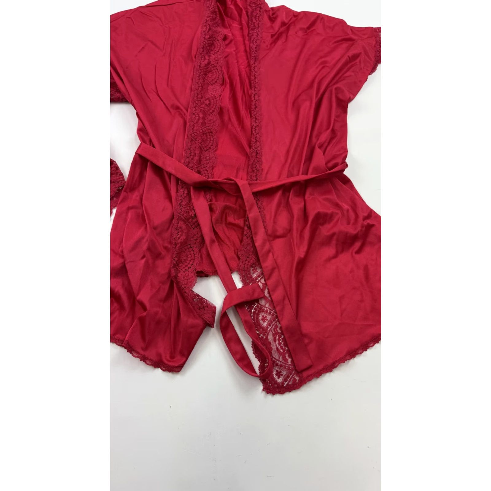 Vintage VINTAGE Vassarette Bodysuit Robe Set Womens 36 Large Red Lace Satin Lingerie 2 Piece USA Size L / US 10 / IT 46 - 6 Thumbnail