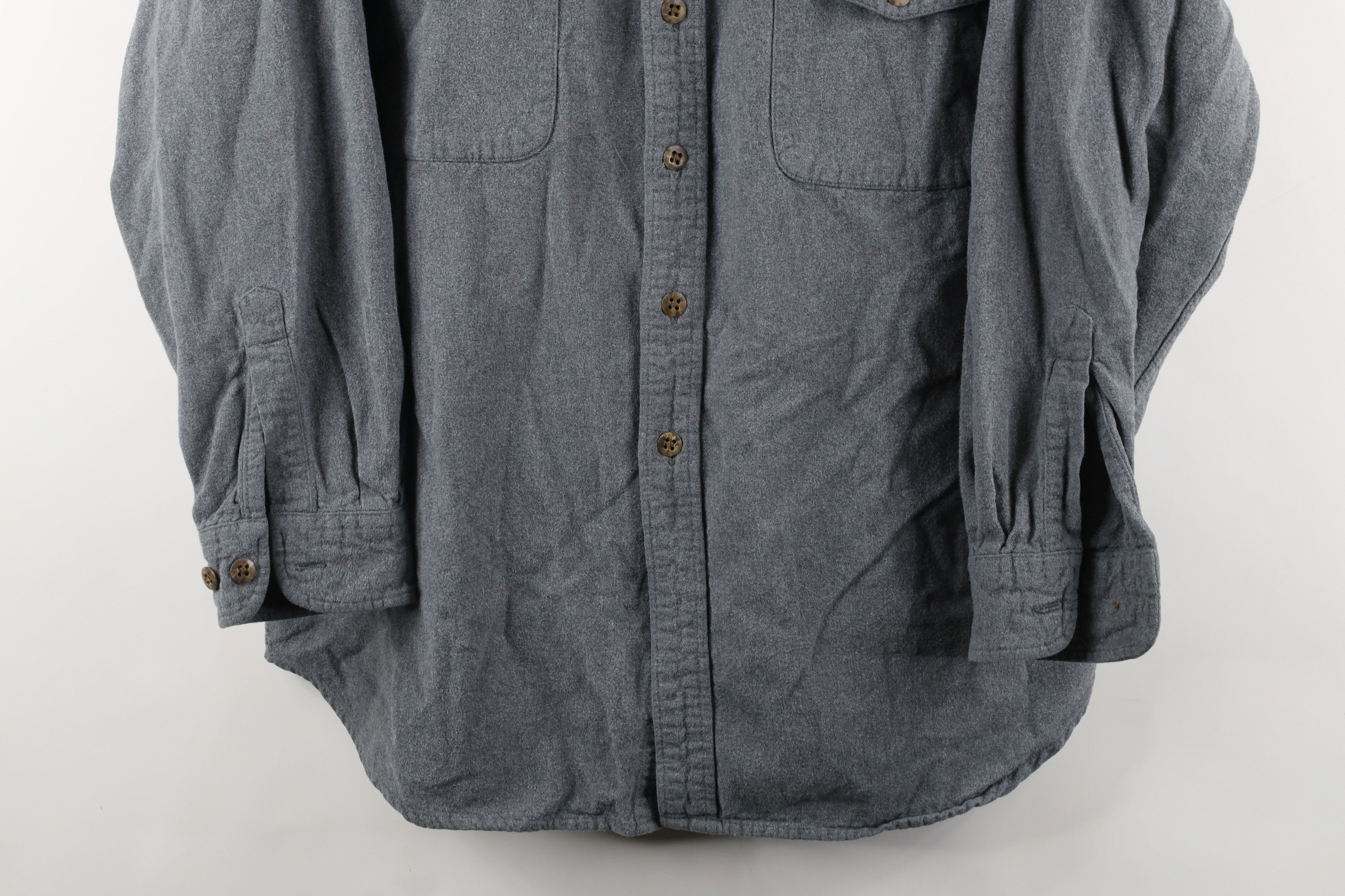 Vintage Vintage 90s Streetwear Cloth Collared Button Shirt Gray Size US L / EU 52-54 / 3 - 3 Thumbnail