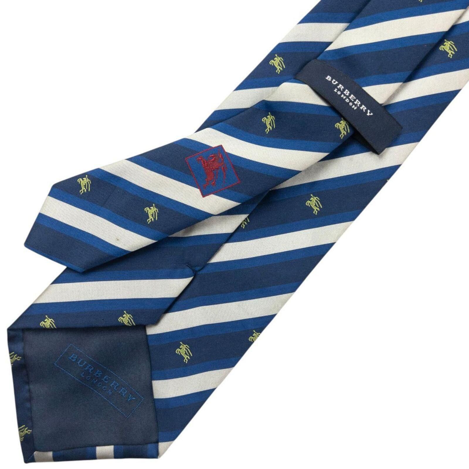 Burberry Vintage 2000s Burberry Monogram Striped Silk Tie Size ONE SIZE - 4 Thumbnail