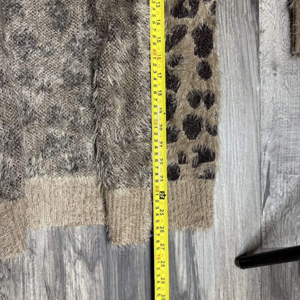 Other Oliver By Escio Leopard Sweater Brown Eyelash Duster Cardiga Size S / US 4 / IT 40 - 6 Thumbnail