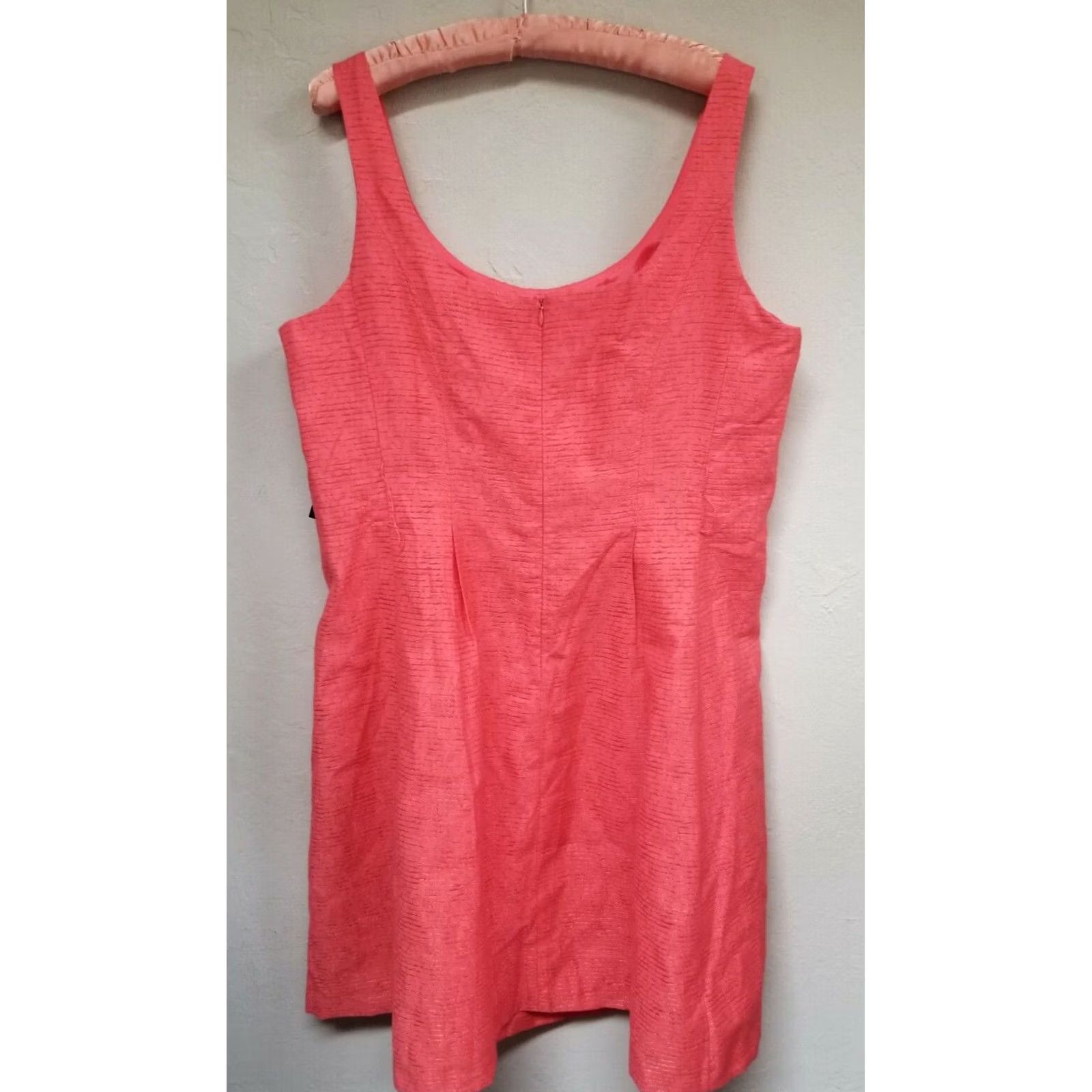 Nine West Nine West Dress Size 16 Orange Sleeveless Pleated Sheath Fire Glow Zip Womens Size XXL / US 16-18 / IT 52-54 - 2 Thumbnail