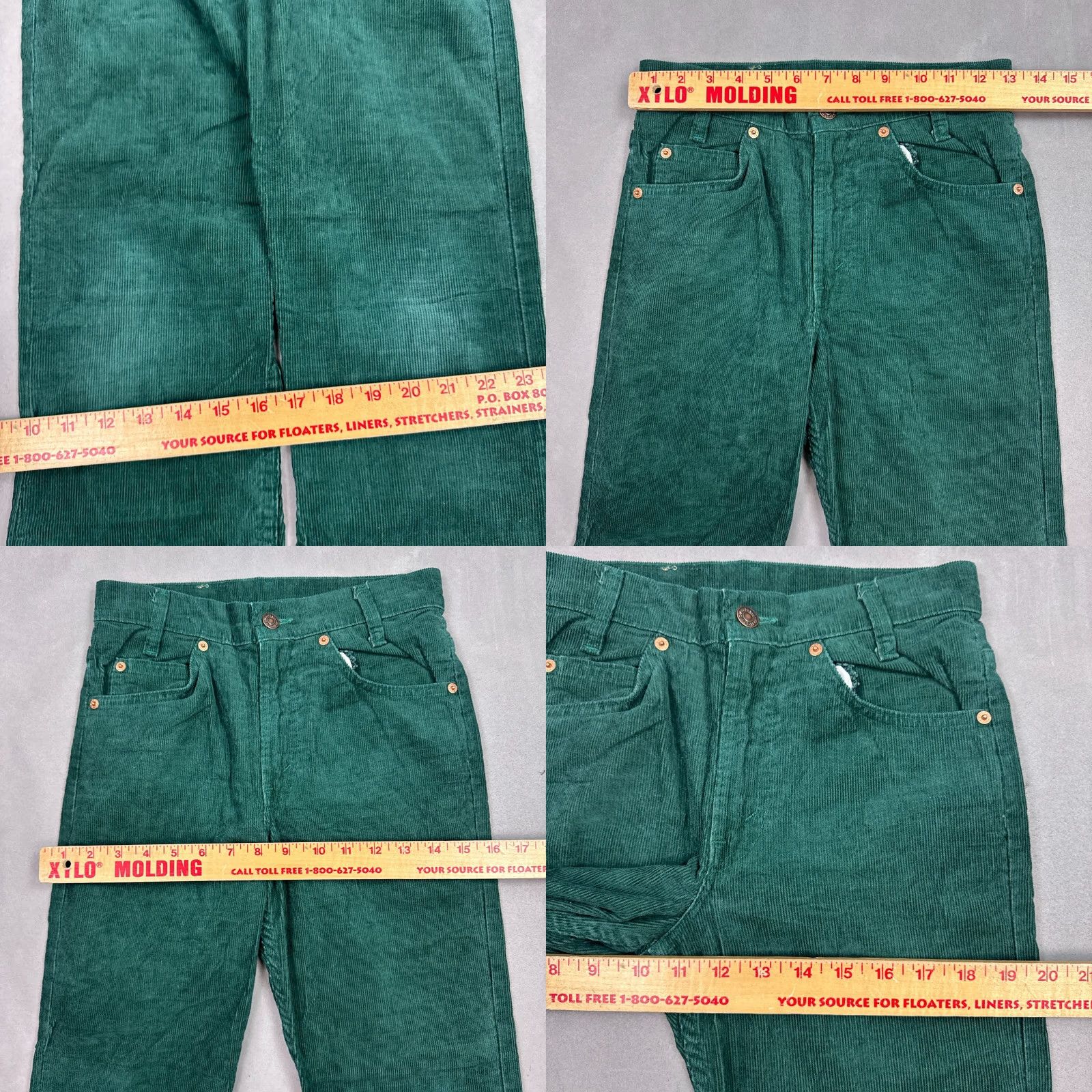 Levi's VINTAGE Levi's Pants Mens 28x30 Corduroy Green 80s Made USA Straight 5-Pocket Chino Casual Mens Size US 28 / EU 44 - 8 Thumbnail