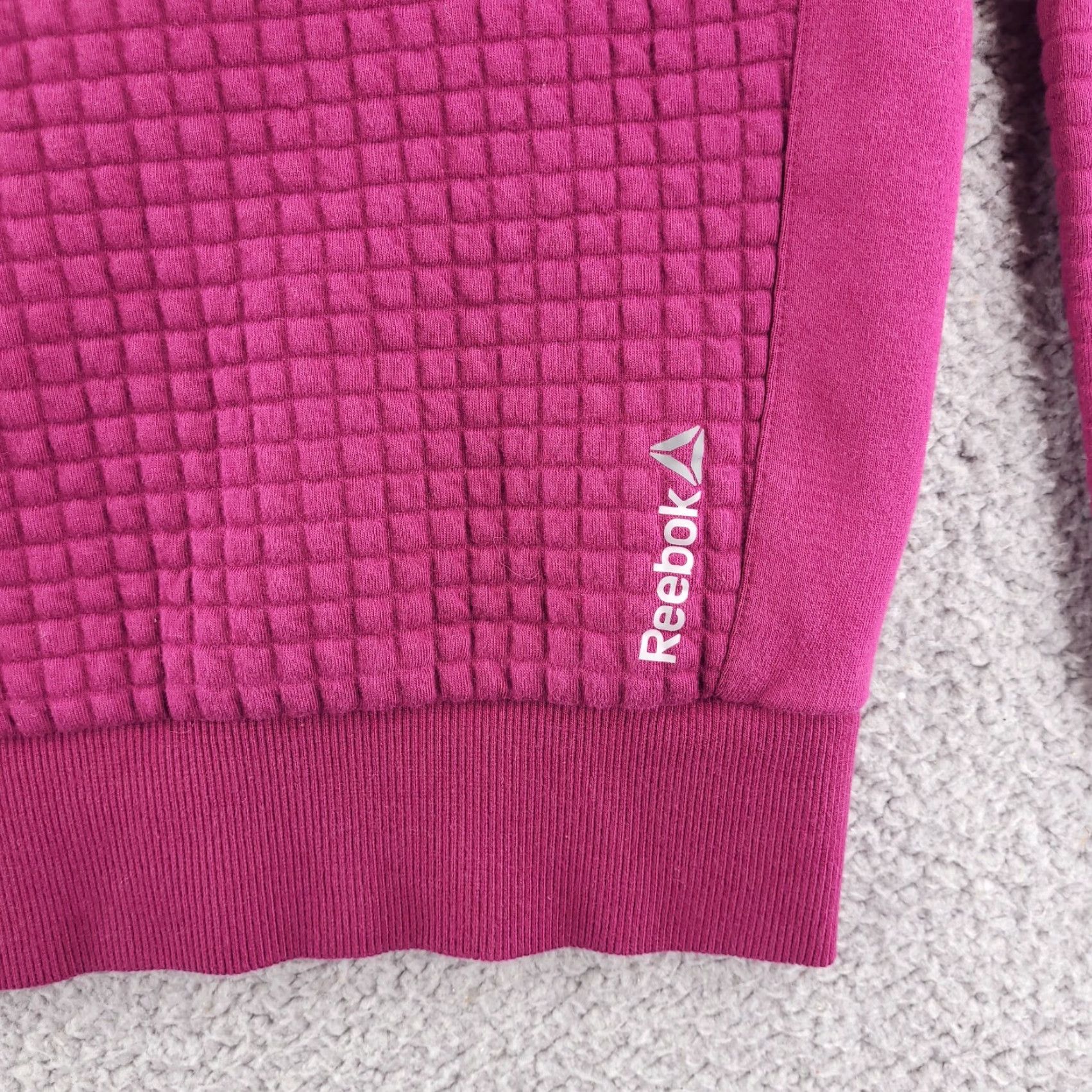 Reebok Reebok CrossFit Sweatshirt Womens XS Purple Thermal Waffle Round Neck Size XS / US 0-2 / IT 36-38 - 3 Thumbnail
