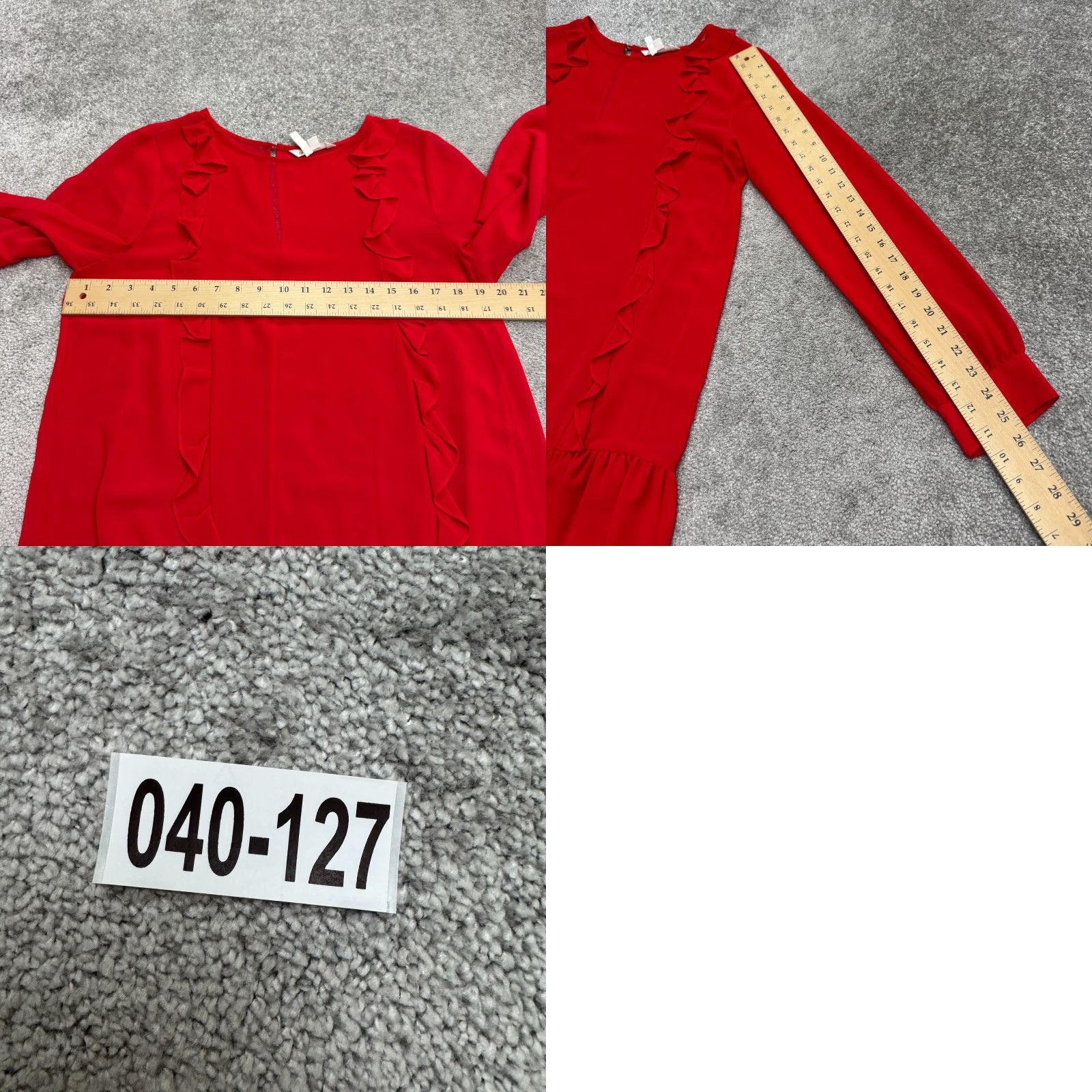 BCBGeneration BCBGeneration Dress Womens L Mini Red Long Sleeve Chiffon Ruffle Tiered Solid NWOT Size L / US 10 / IT 46 - 9 Thumbnail