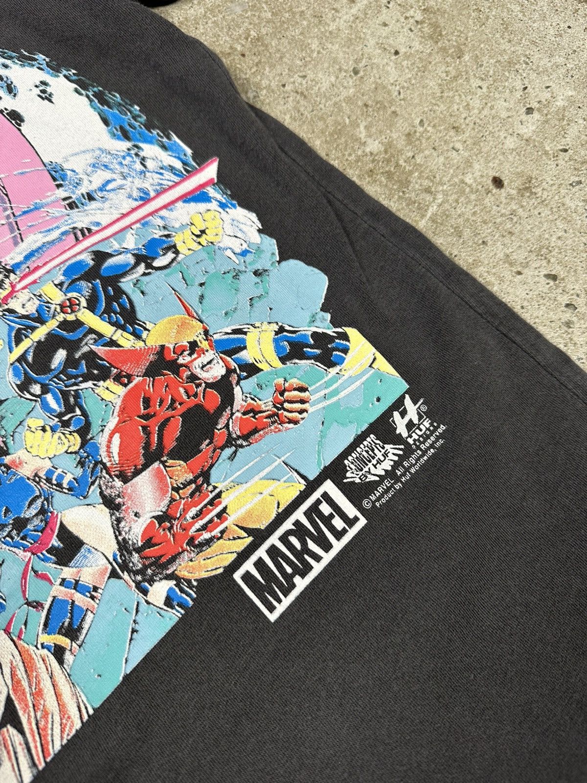 Huf HUF x Marvel X Men Washed Grey Remix T Shirt Size US S / EU 44-46 / 1 - 11 Thumbnail