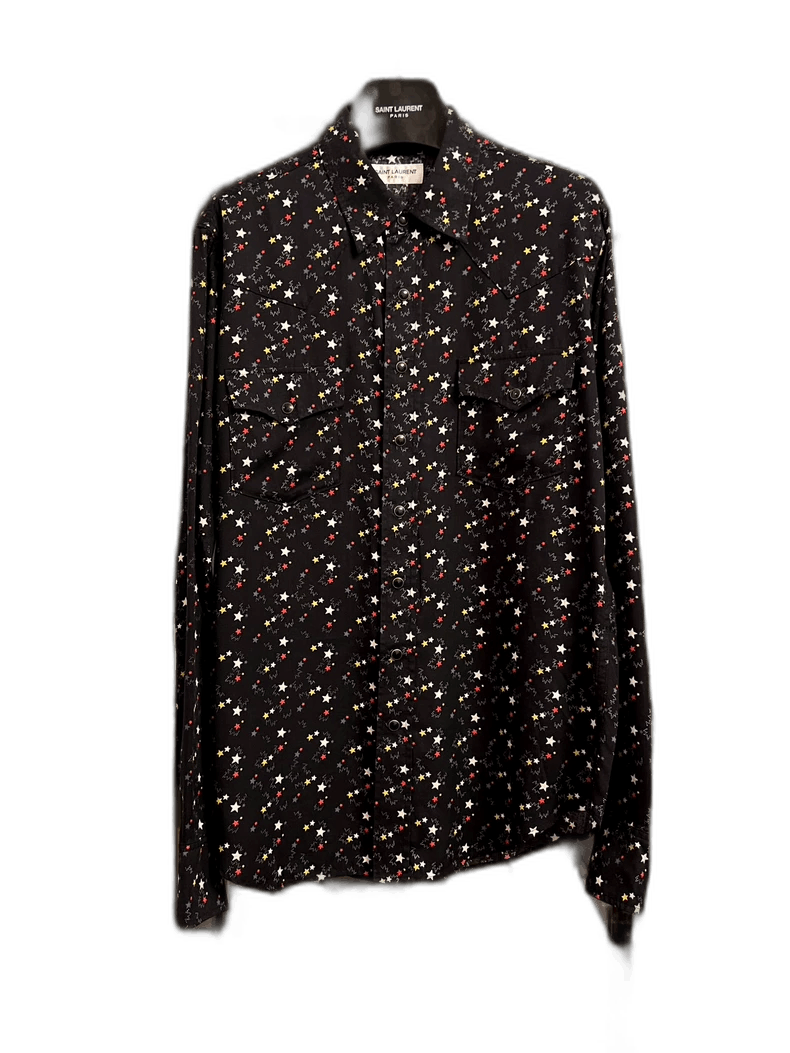 Saint Laurent Paris saint laurent black star print shirt-2507 Size US S / EU 44-46 / 1 - 1 Thumbnail