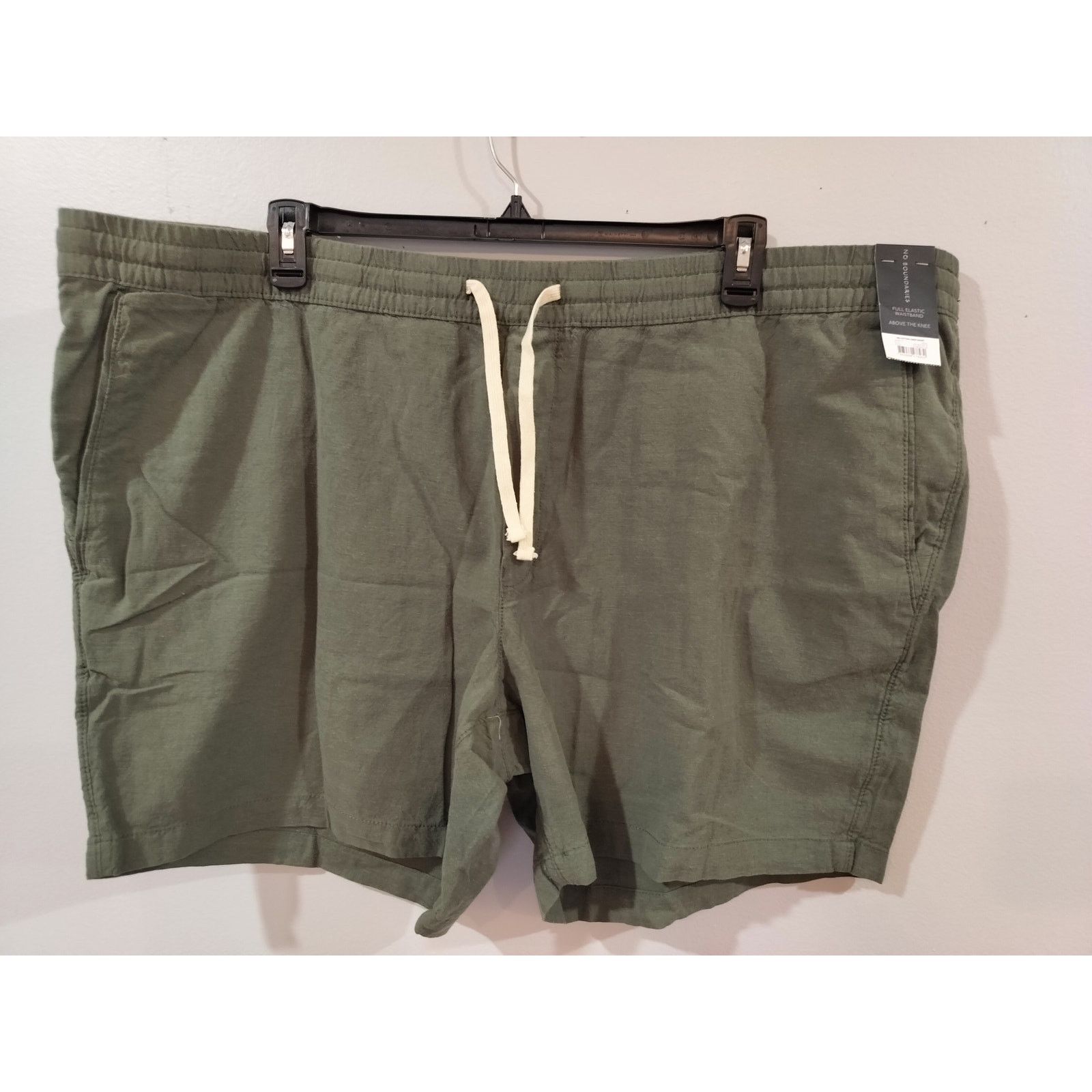 Other No Boundaries Green Cotton Linen Drawstring Shorts 3XL Size US 44 / EU 60 - 1 Thumbnail