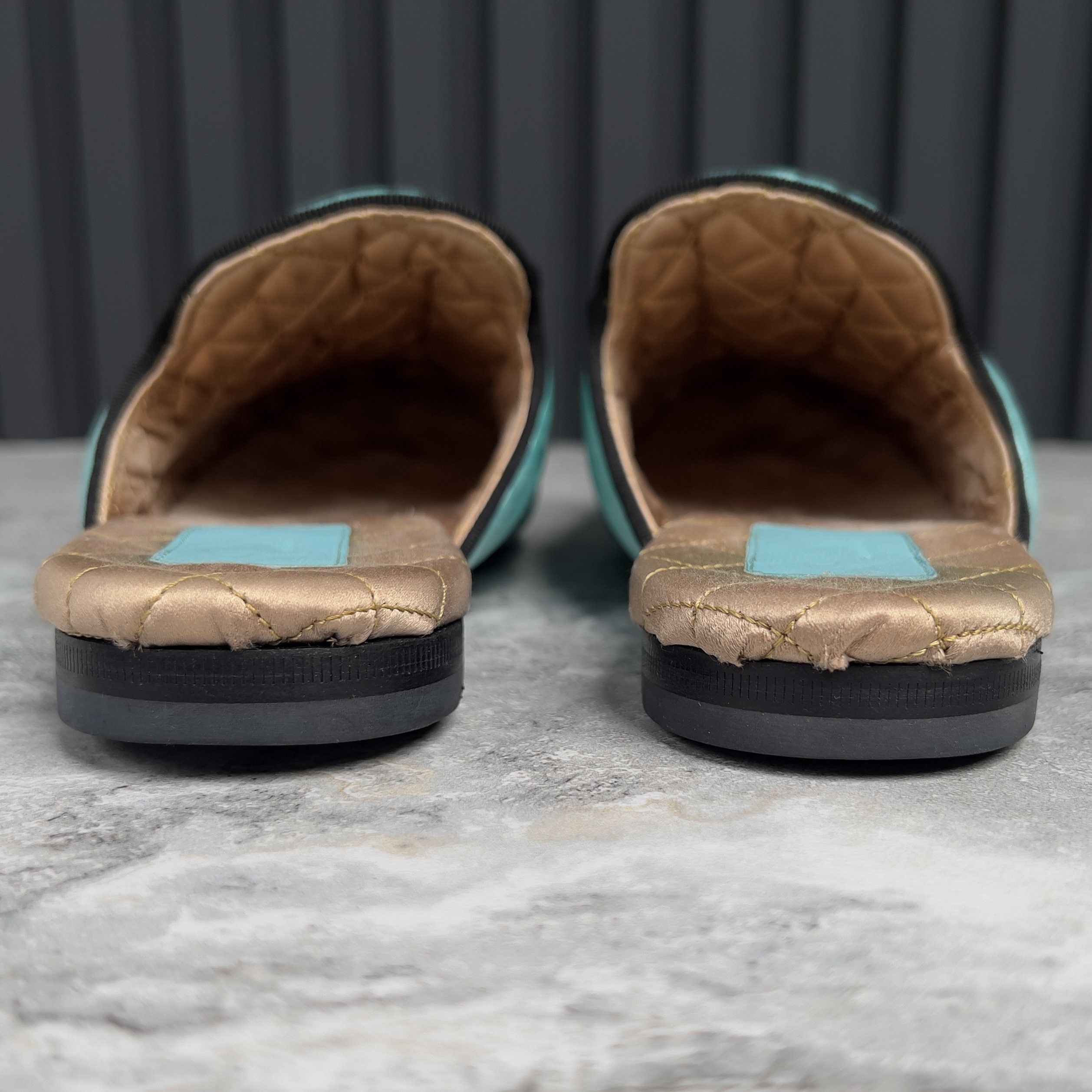 Gucci RARE GUCCI Tiger Buckle Mule Satin Embellished Flat Size US 7 / IT 37 - 9 Thumbnail