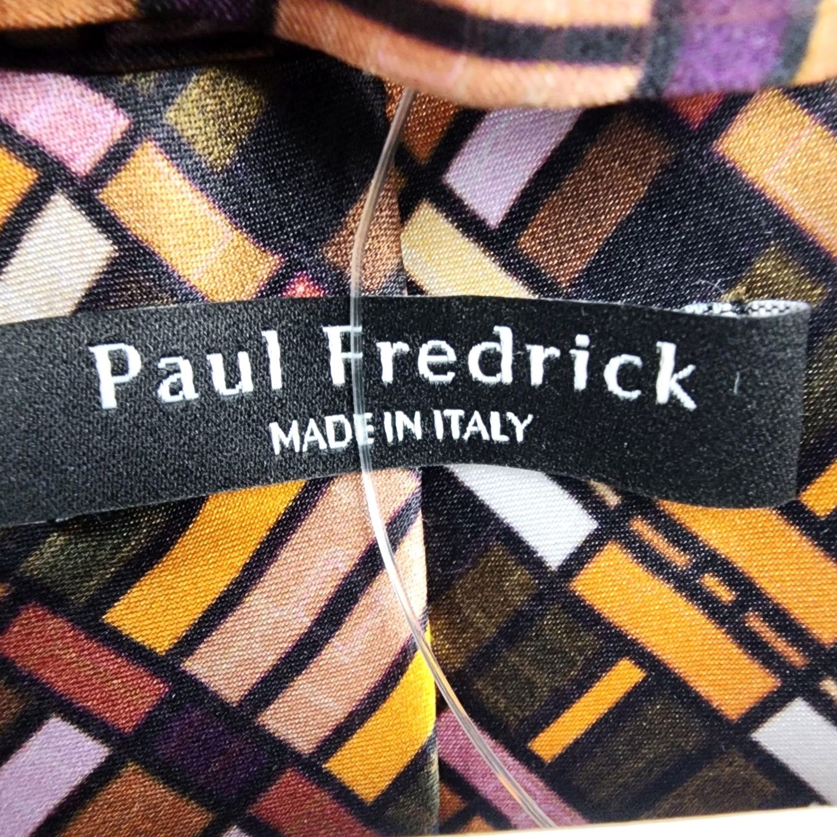 Paul Fredrick Tie Mens Multicolor Geometric 100% Silk Classic Italy One Size, Men's — image 2 of 6