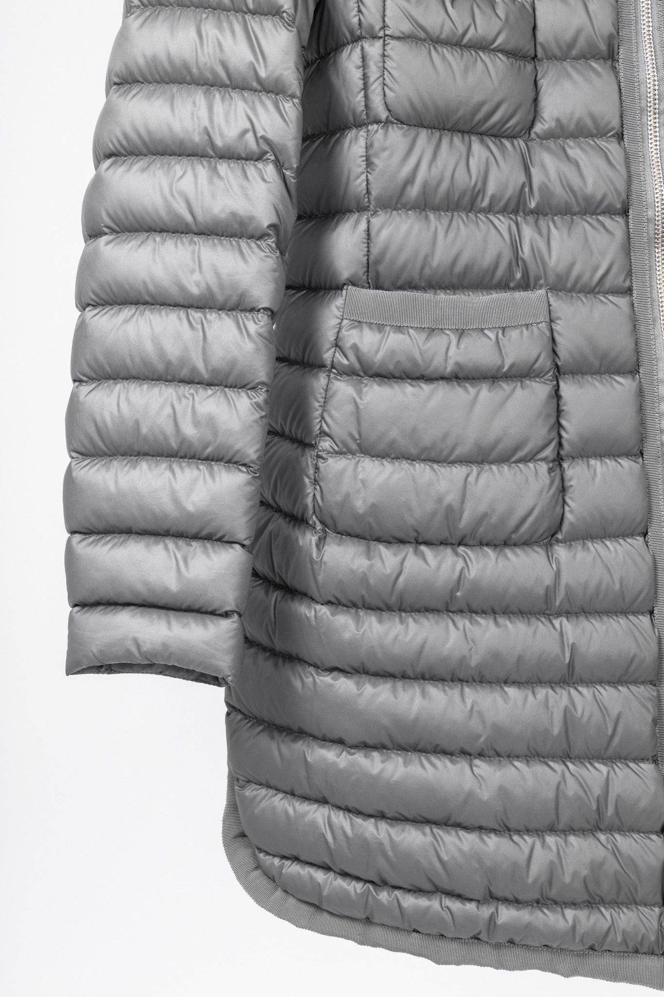 Moncler Moncler Longue Saison Bogue Grey Nylon Puffer Coat Size L / US 10 / IT 46 - 5 Thumbnail