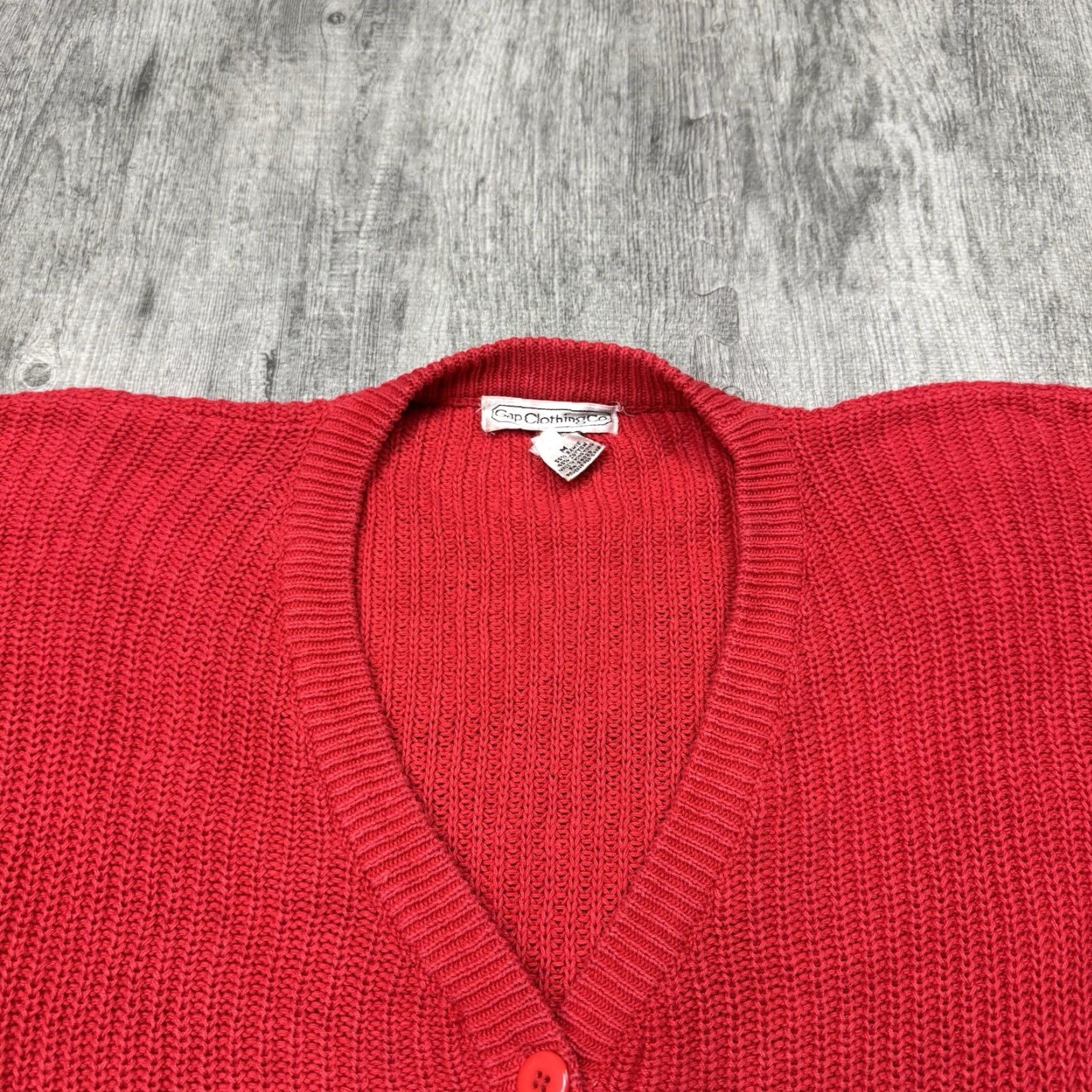 VINTAGE 80s Gap Chunky Knit Cardigan Women M Fall Winter Spring