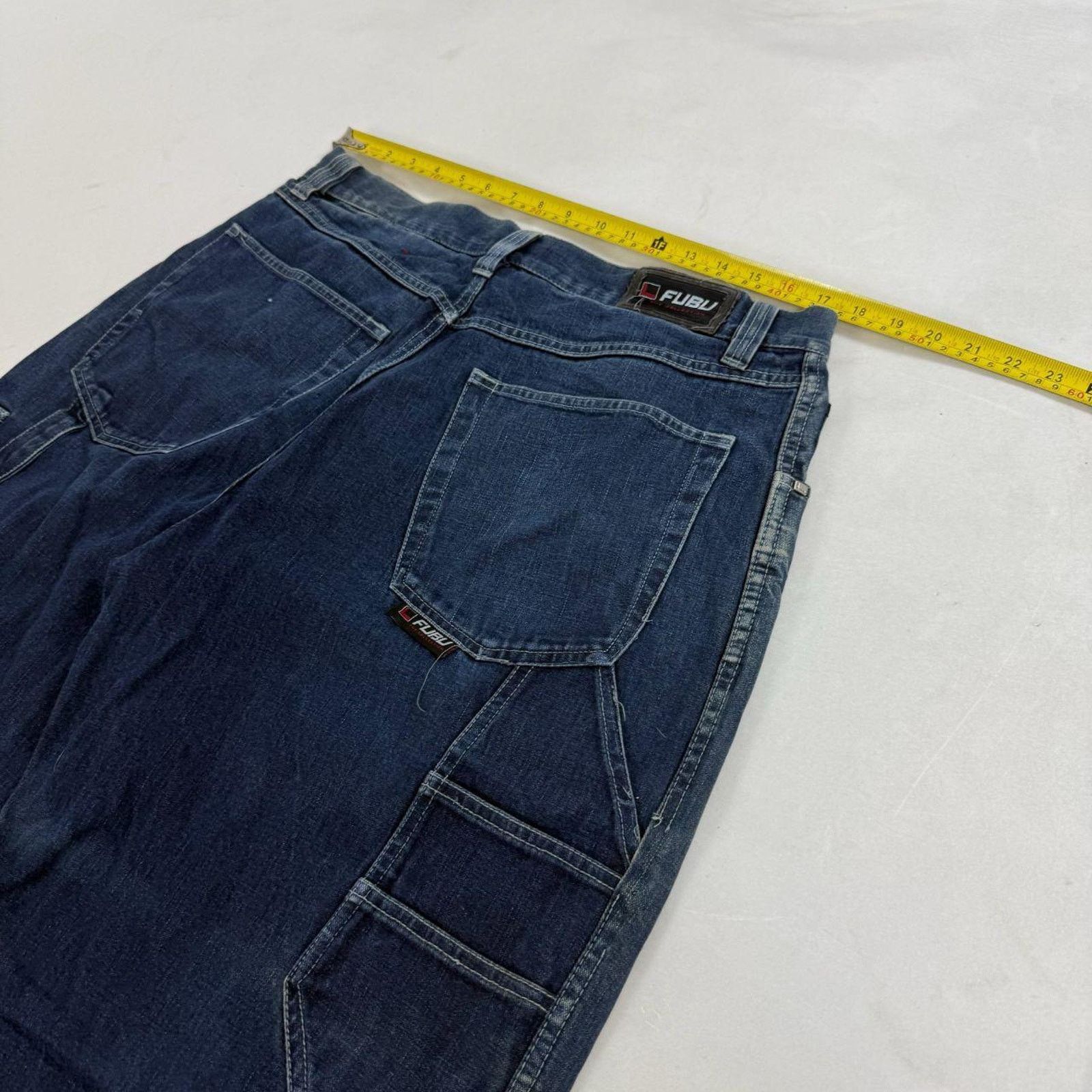 Fubu × JNCO × Vintage Vintage y2k carpenter baggy wide leg archive dark wash jeans Size US 36 / EU 52 - 5 Thumbnail