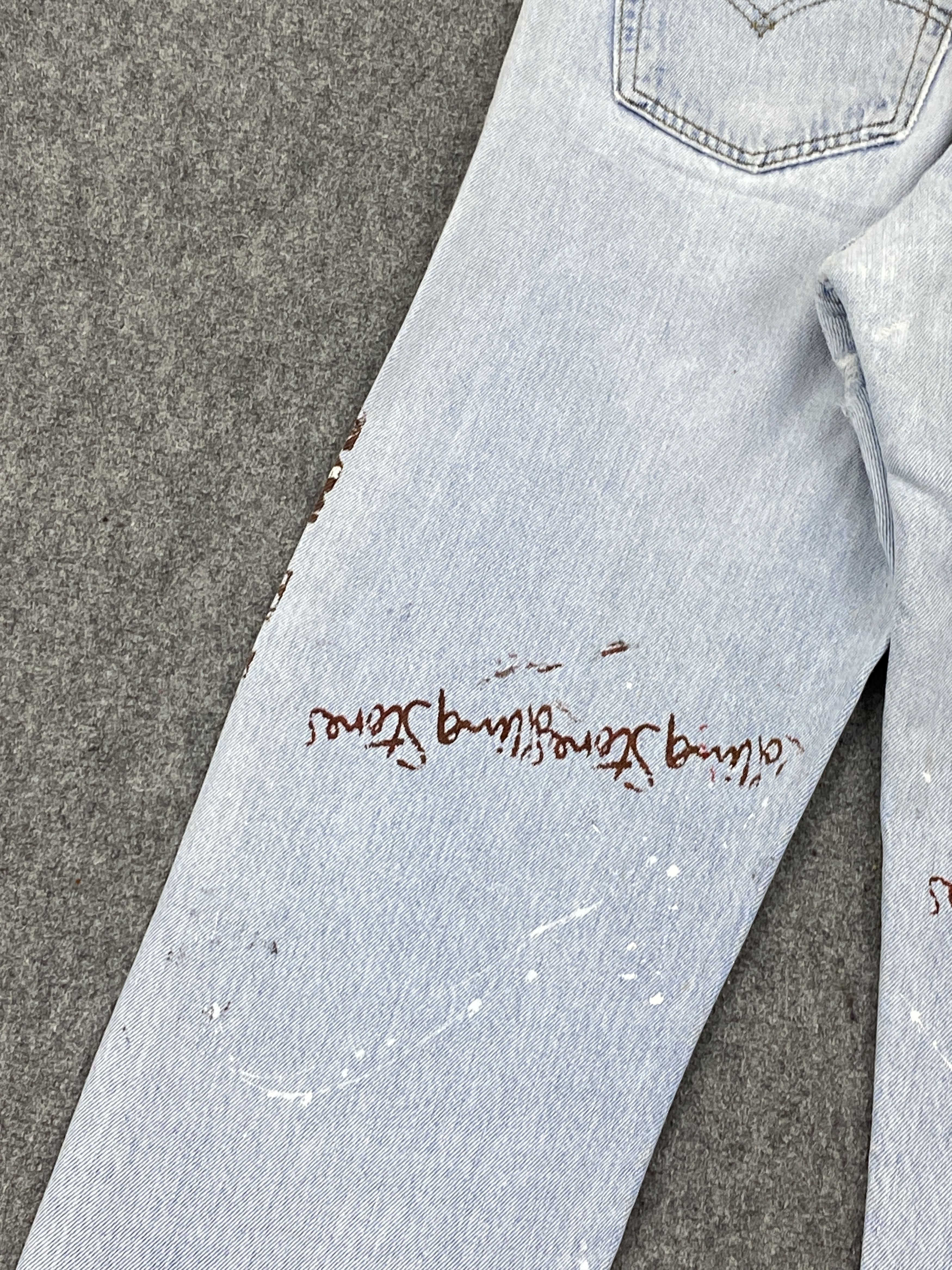 Levi's Vintage 80s Levis 501 Sex Pistols Custom Made Jeans DP2724 Size US 30 / EU 46 - 21 Thumbnail