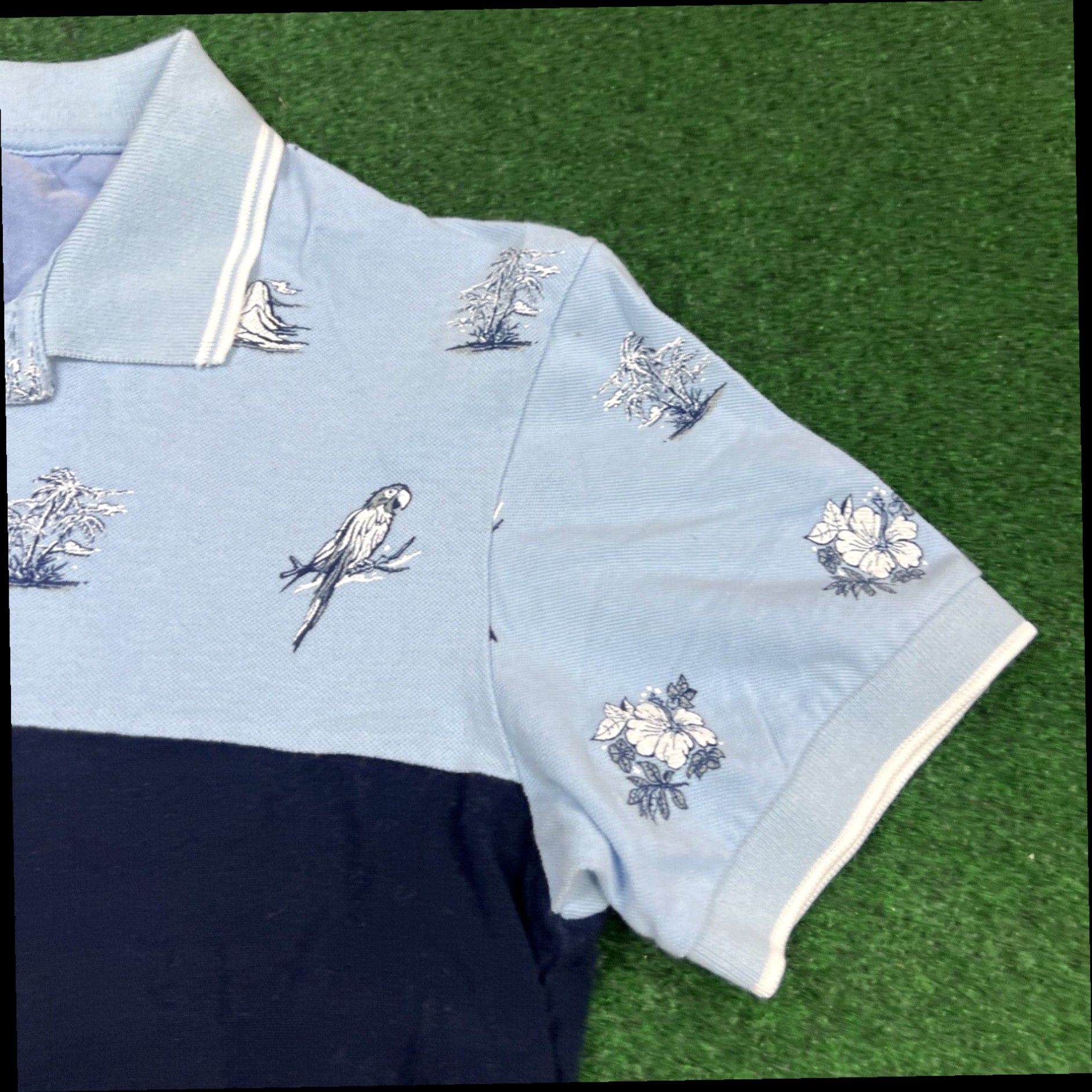 Zara Zara Polo Top Men’s Size Medium Short Sleeve Blue striped Size US M / EU 48-50 / 2 - 2 Thumbnail