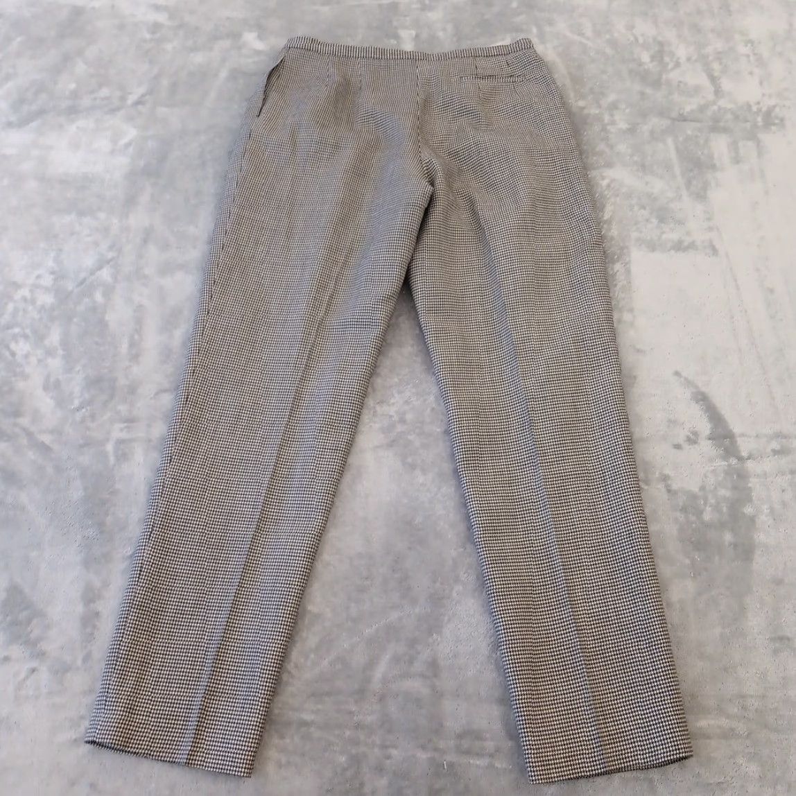Vintage Harve Benard Dress Pants Womens Size 10 Black Houndstooth Wool Pleated Lined Size 32" / US 10 / IT 46 - 7 Thumbnail